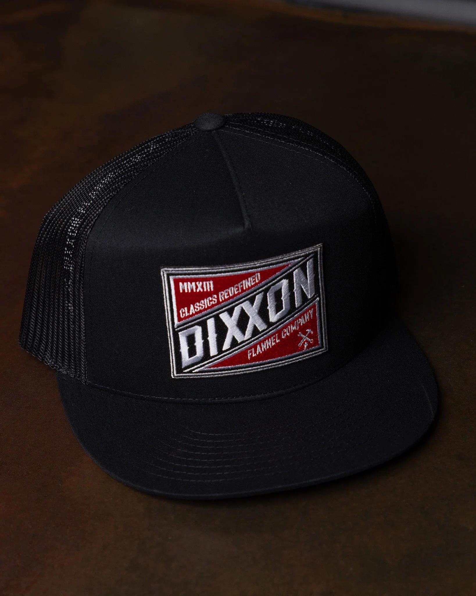 Classics Redefined Flat Bill Trucker Snapback - Red, White, & Black 3 Classics Redefined Flat Bill Trucker Snapback - Red, White, & Black