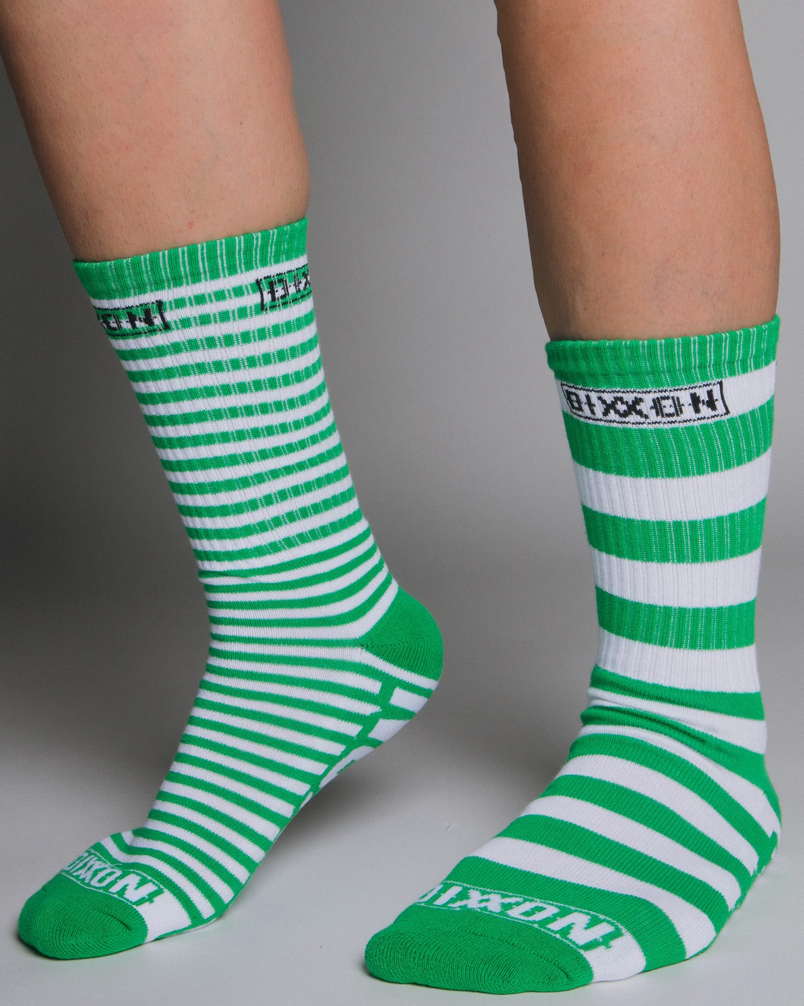Striper Premium Crew Socks - Green & White