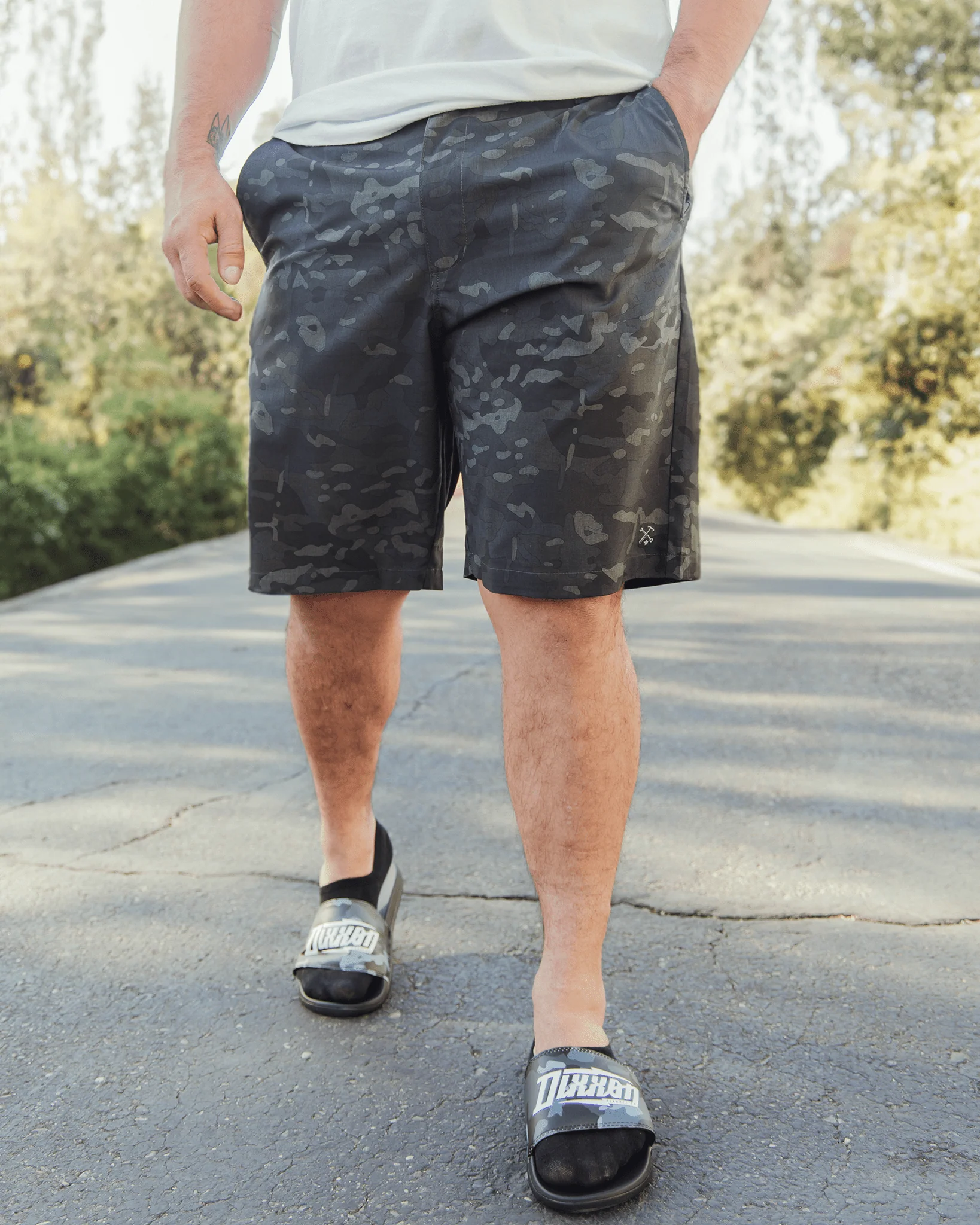 Hybrid Shorts - Black Camo 4 Hybrid Shorts - Black Camo