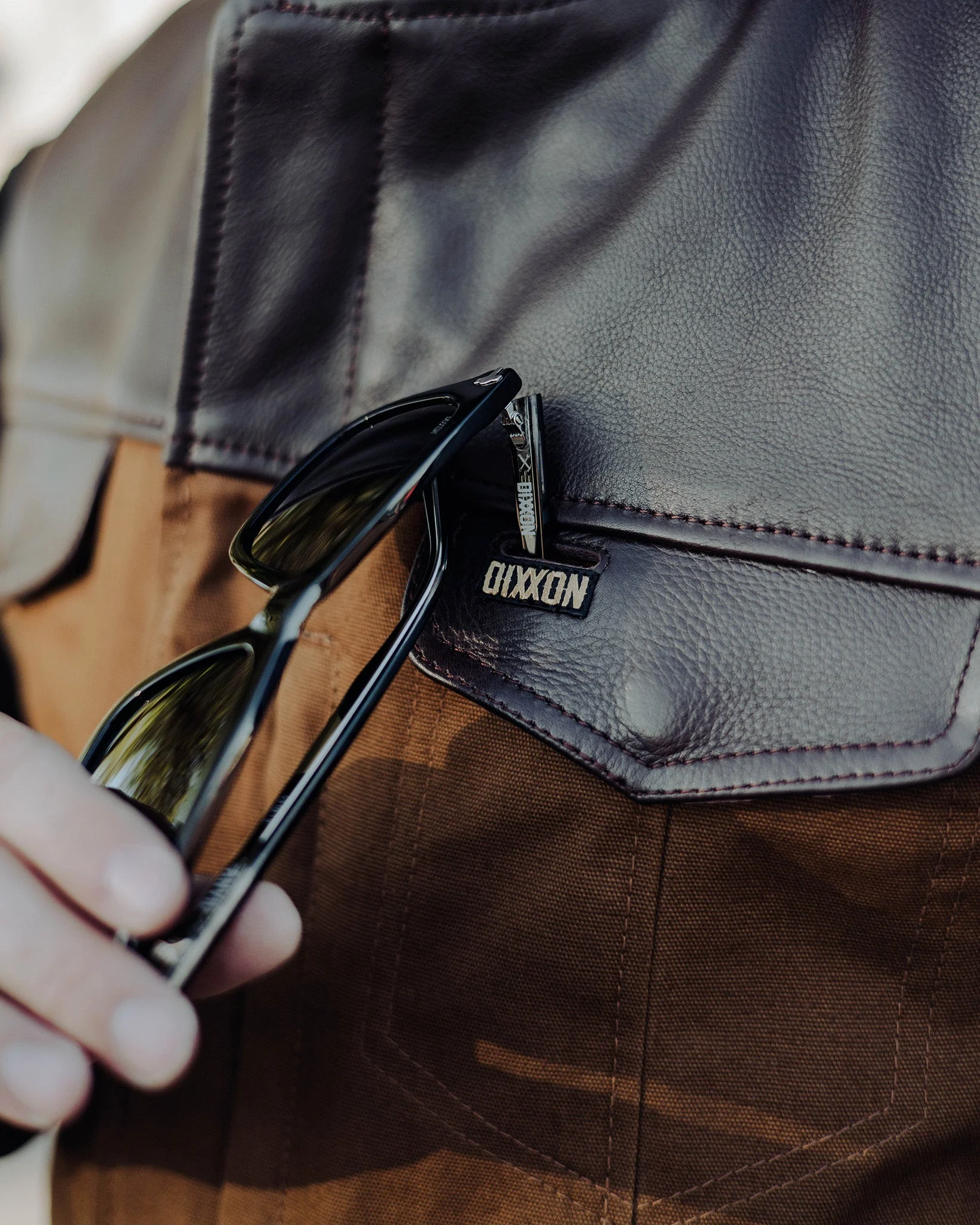 Jackson Leather & Canvas Vest - Brown 3 Jackson Leather & Canvas Vest - Brown