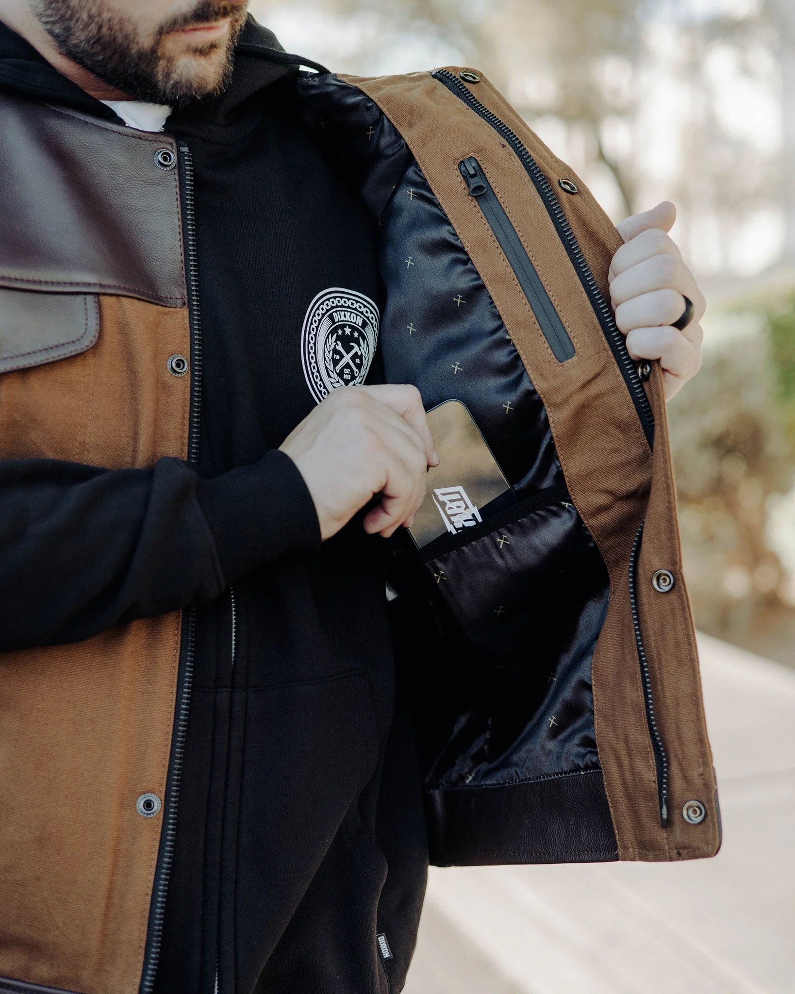 Jackson Leather & Canvas Vest - Brown 6 Jackson Leather & Canvas Vest - Brown