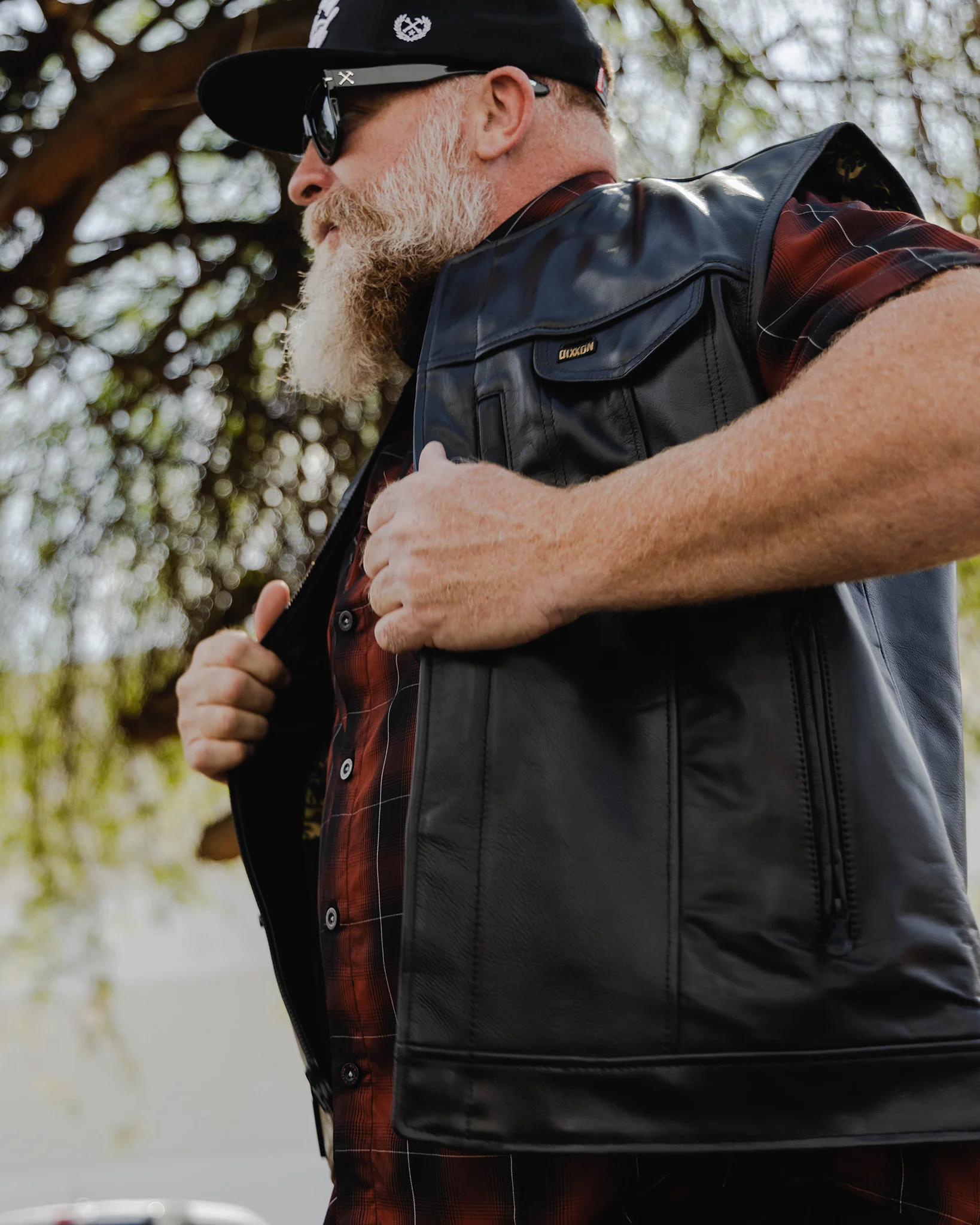 Walker Leather Vest - Black