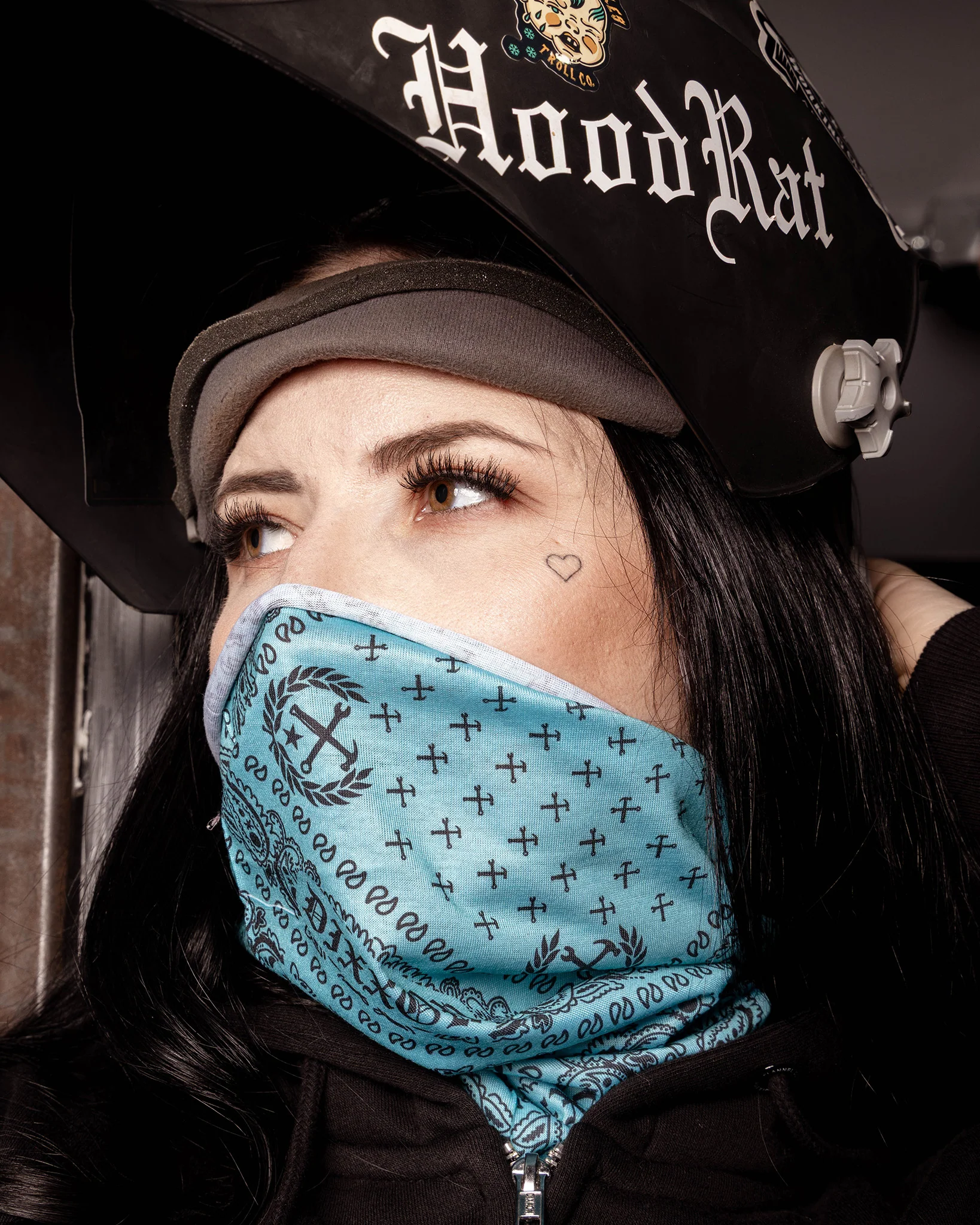Bandana Neck Gaiter - Tiffany & Black