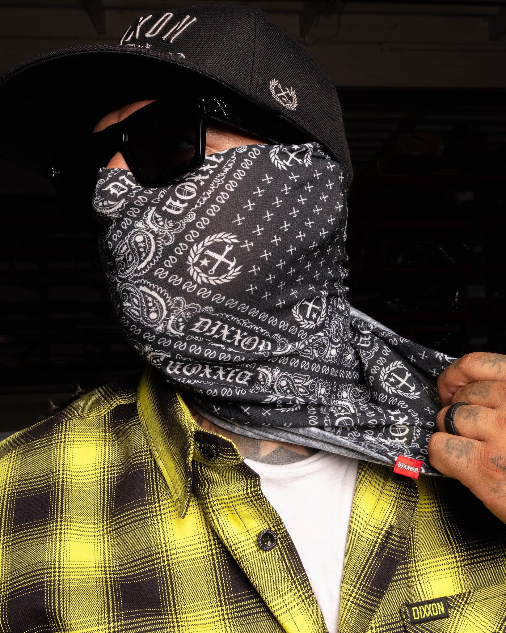 Bandana Neck Gaiter - Black & White