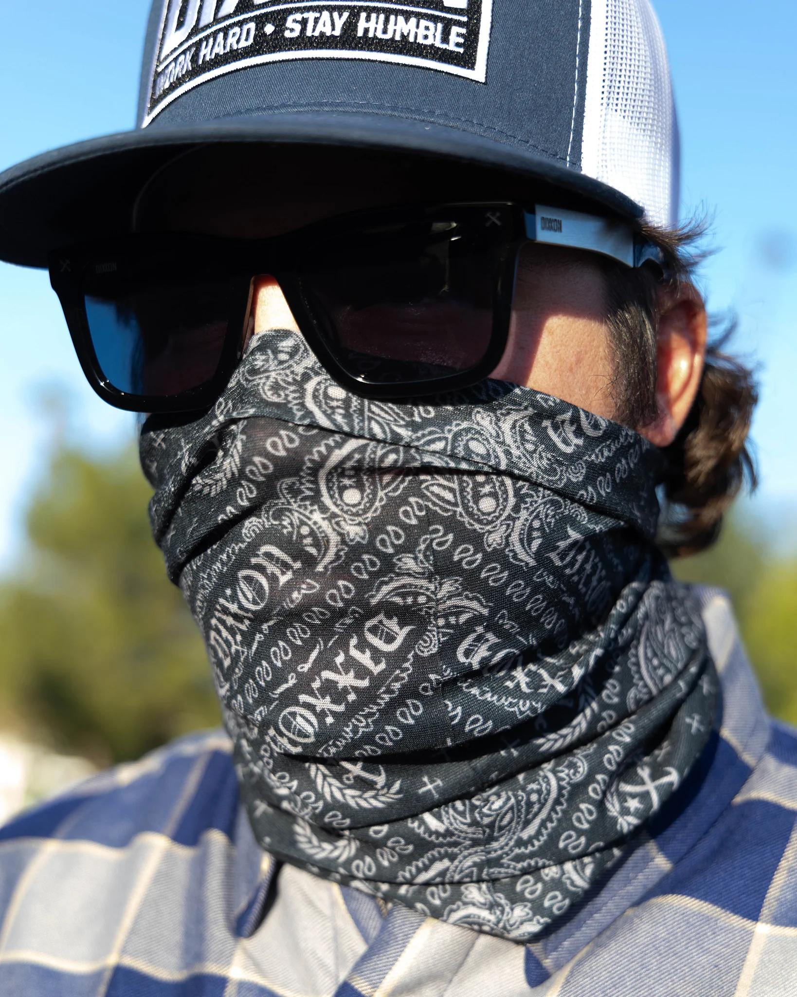 Bandana Neck Gaiter - Black & Gray