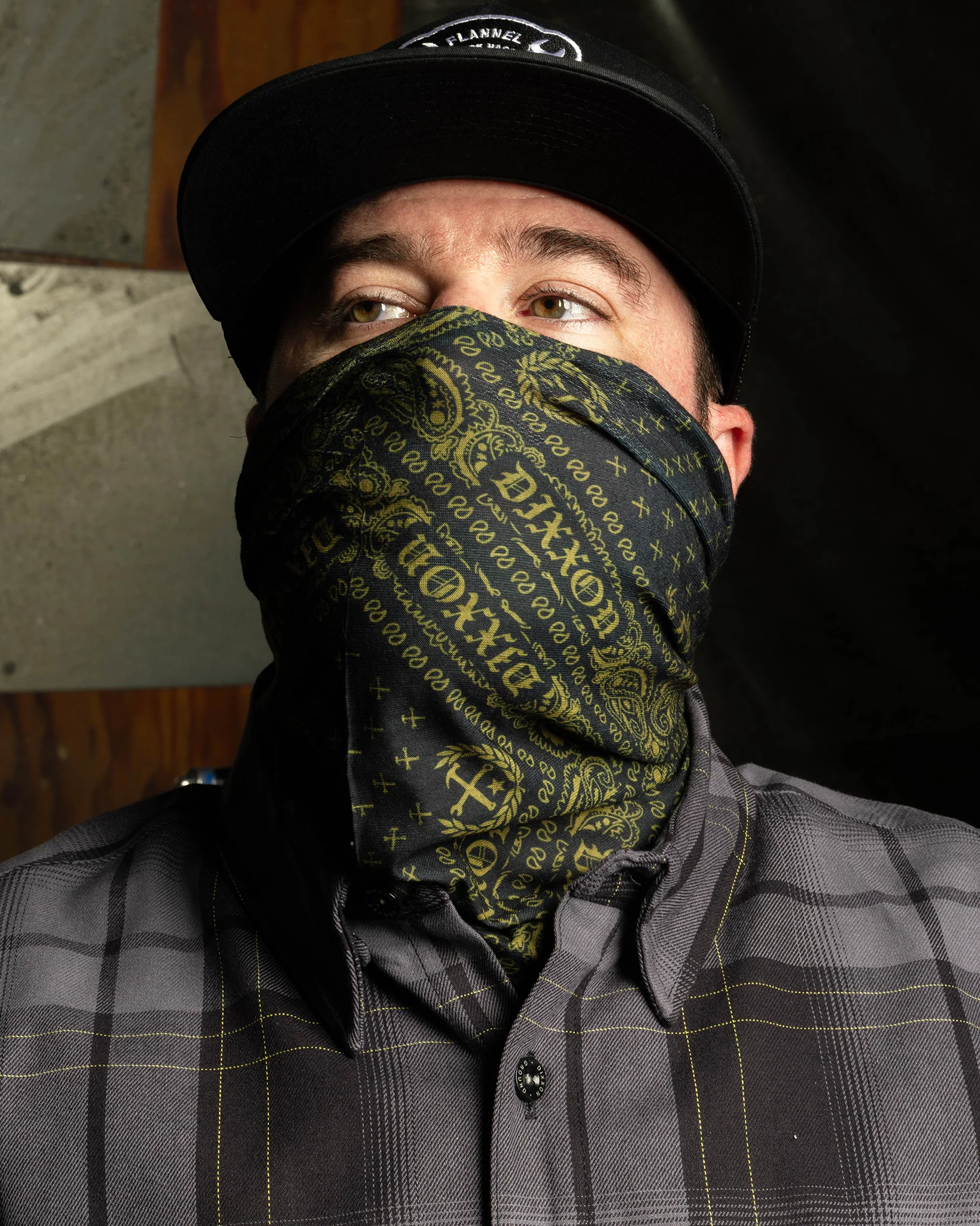 Bandana Neck Gaiter - Black & Gold