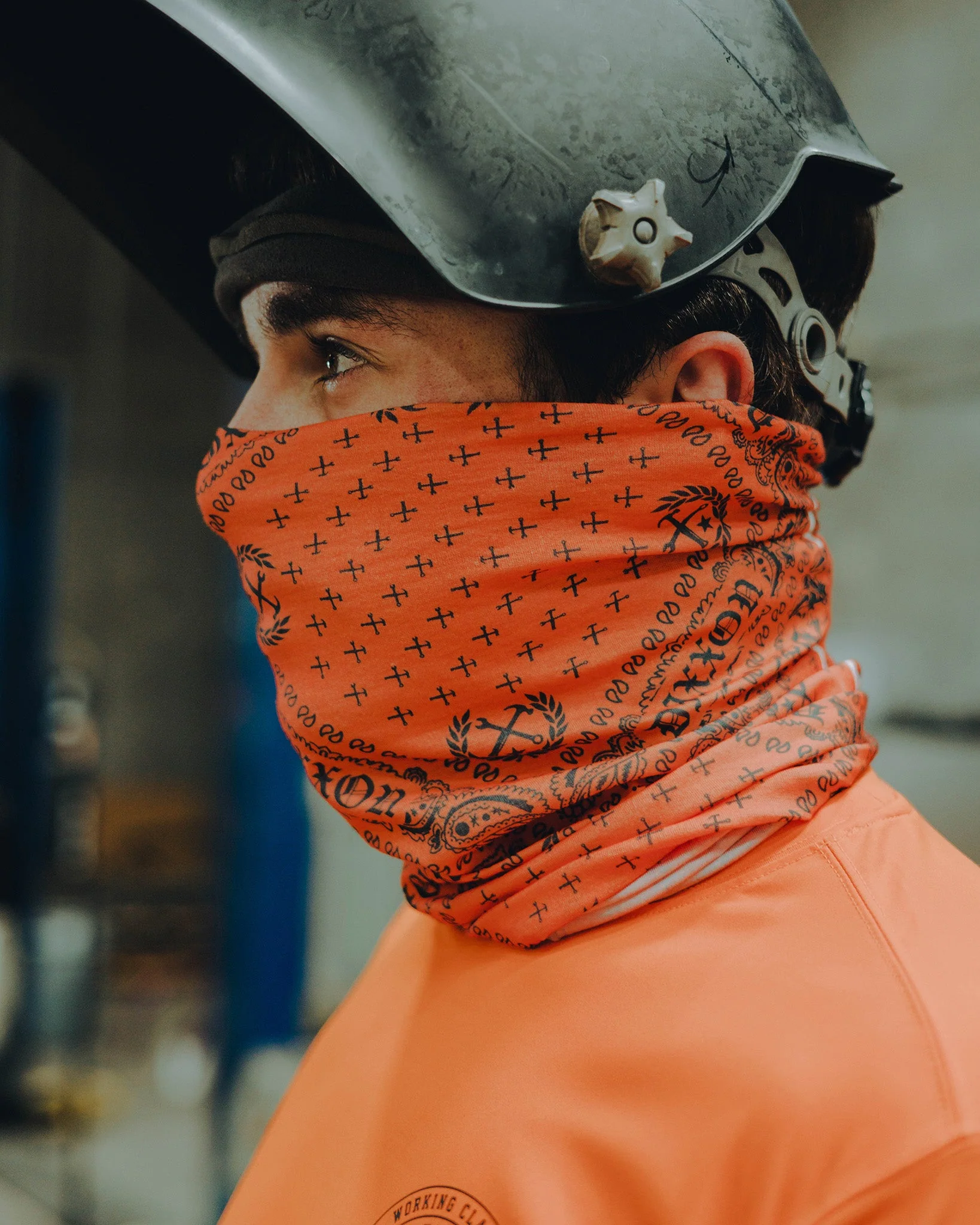 Bandana Neck Gaiter - Orange & Black