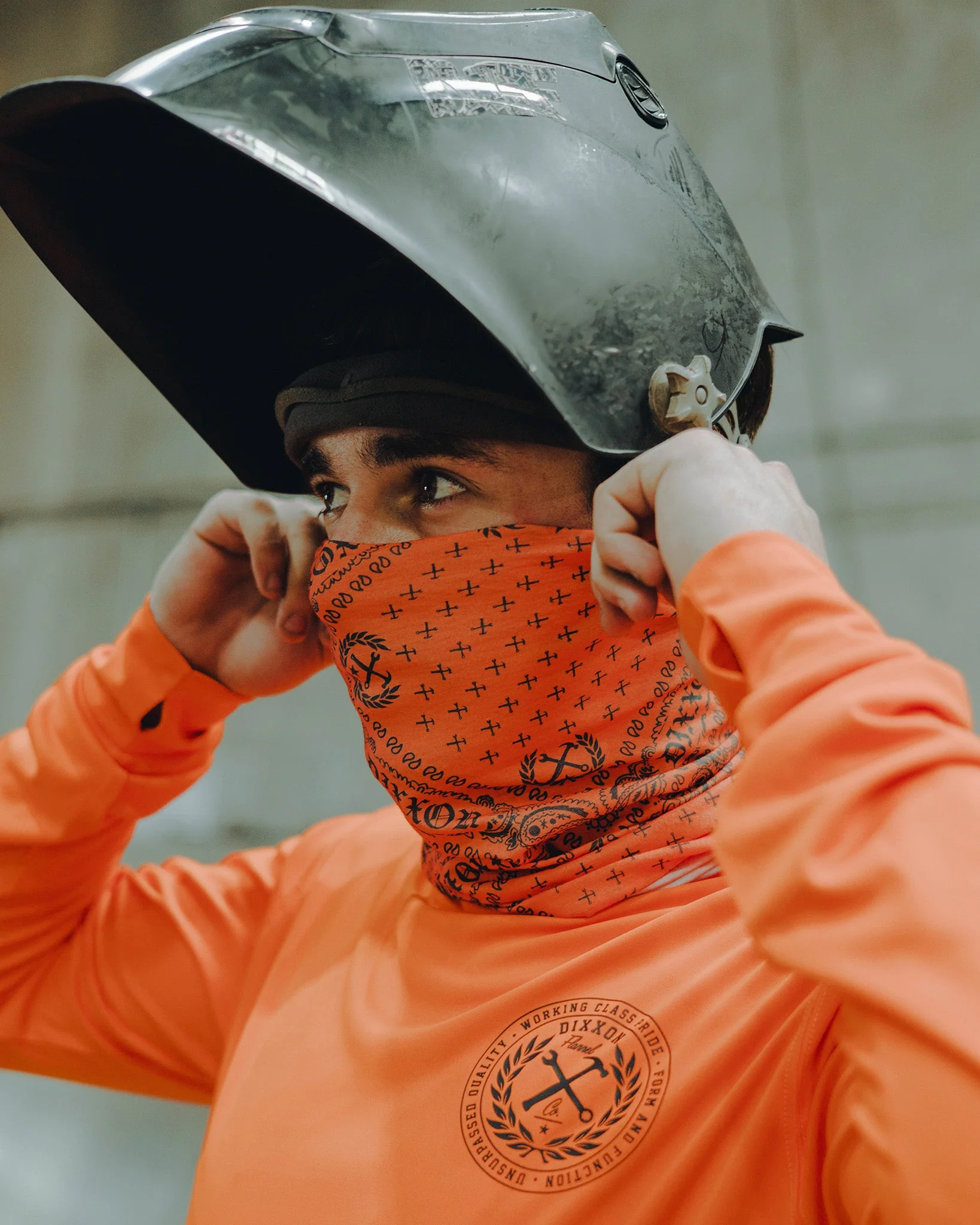 Bandana Neck Gaiter - Orange & Black