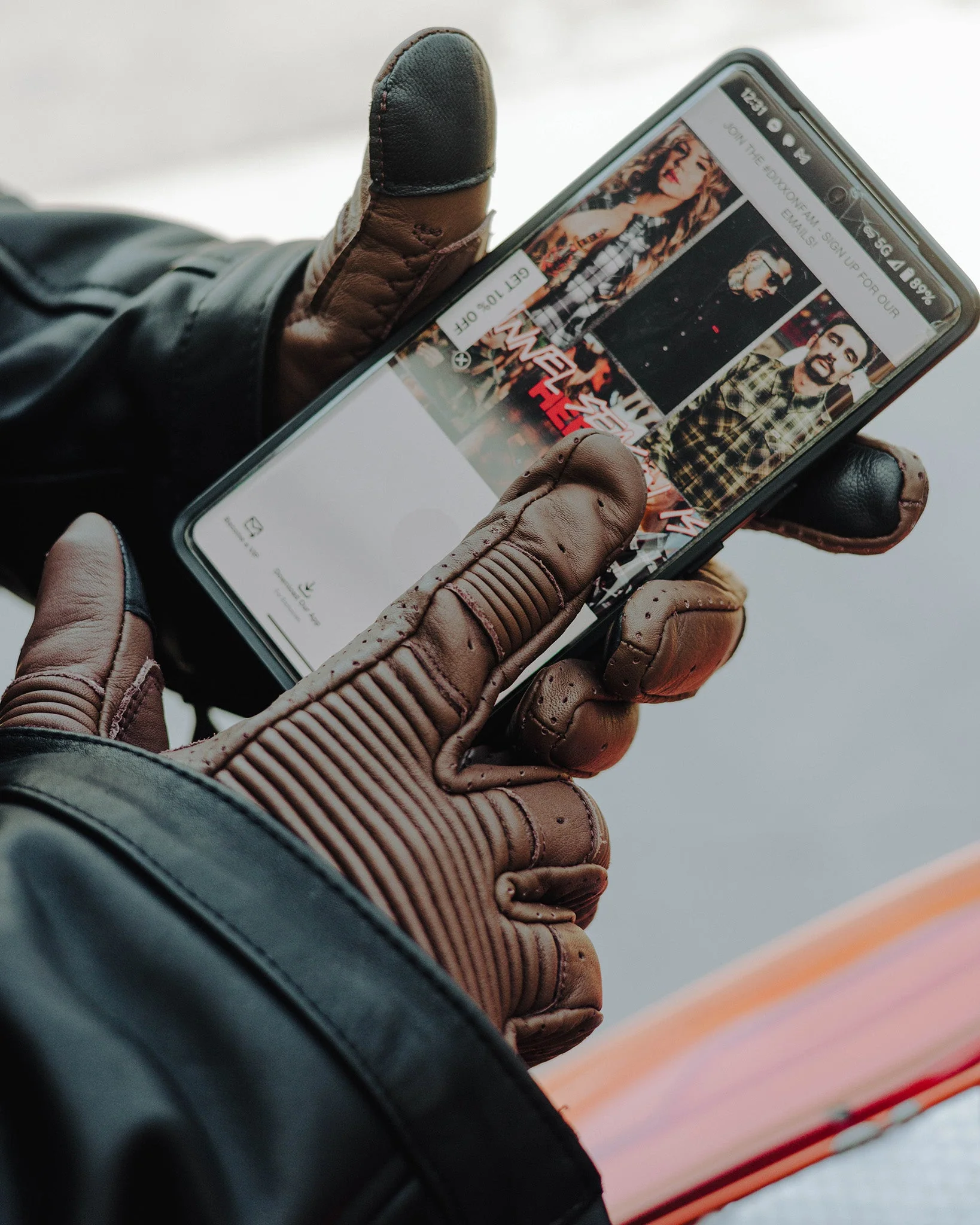 Jasper Leather Moto Gloves - Brown 4 Jasper Leather Moto Gloves - Brown