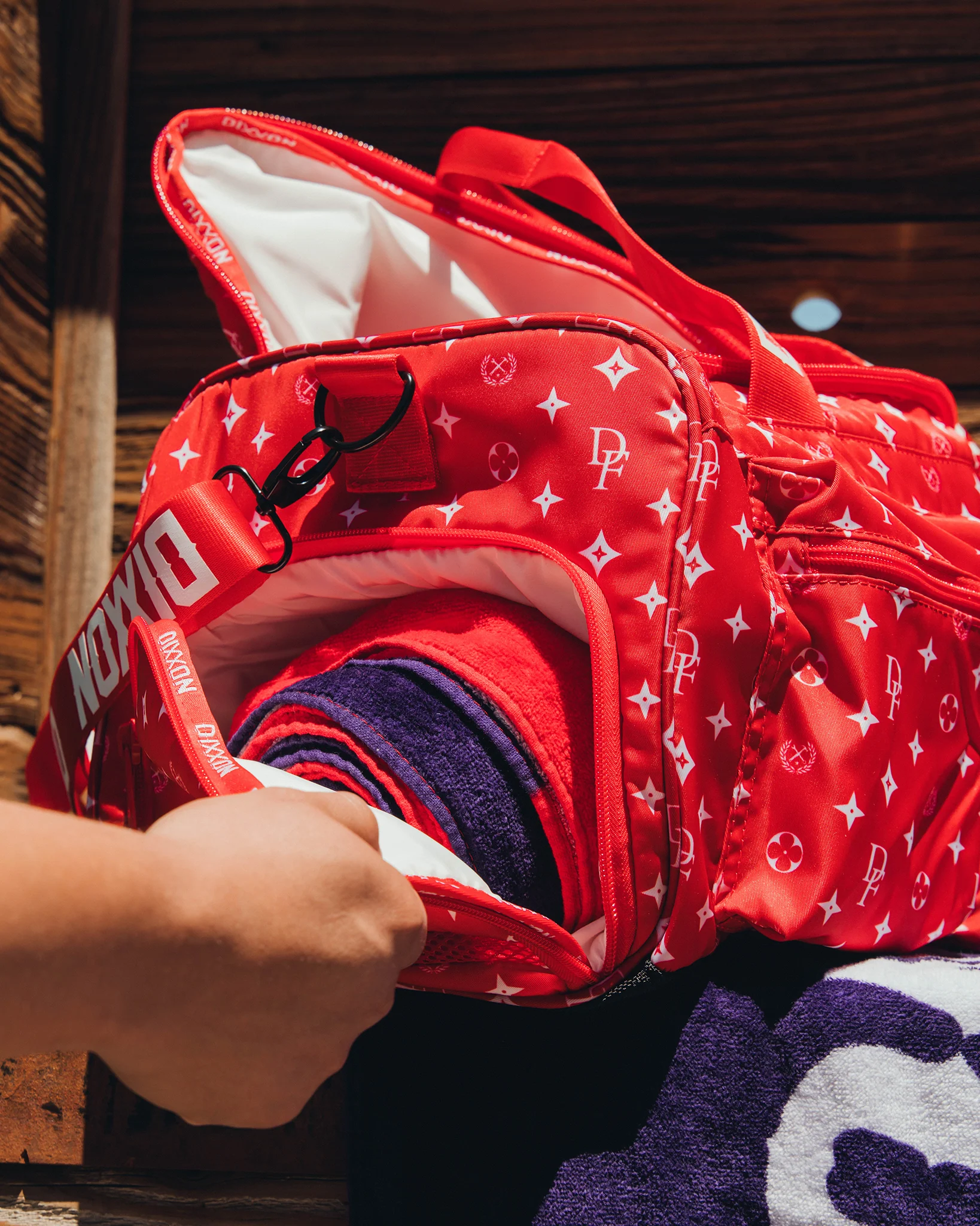 Bougie Duffle Bag - Red & White 4 Bougie Duffle Bag - Red & White