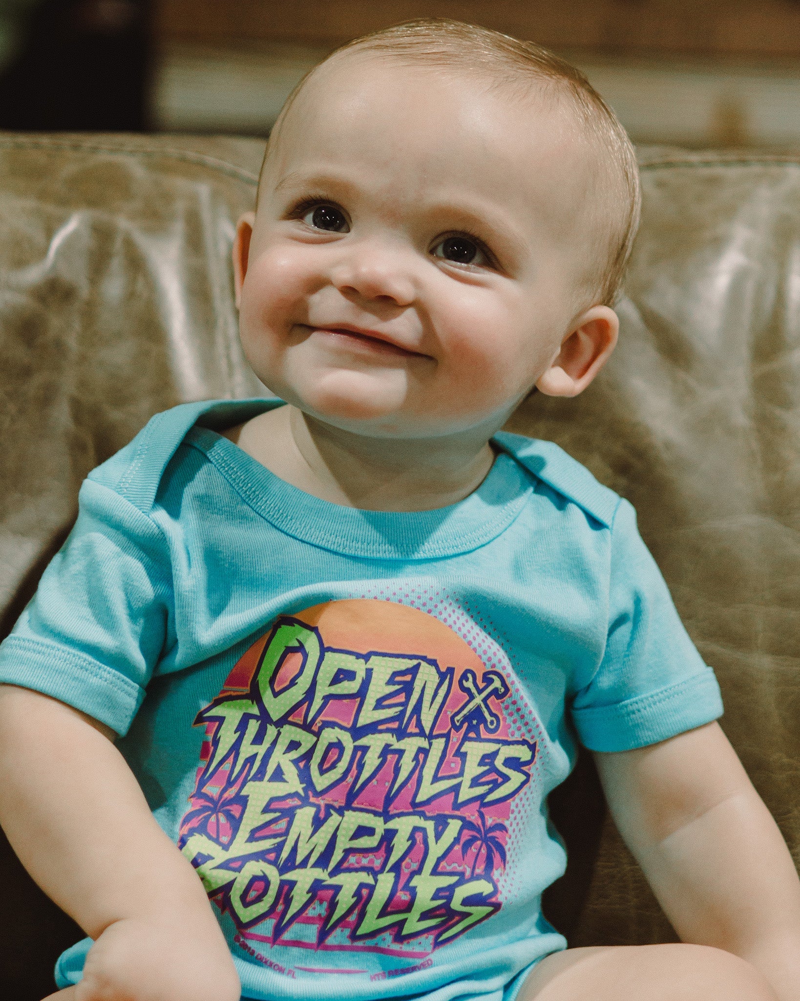 Open Throttles Empty Bottles Onesie