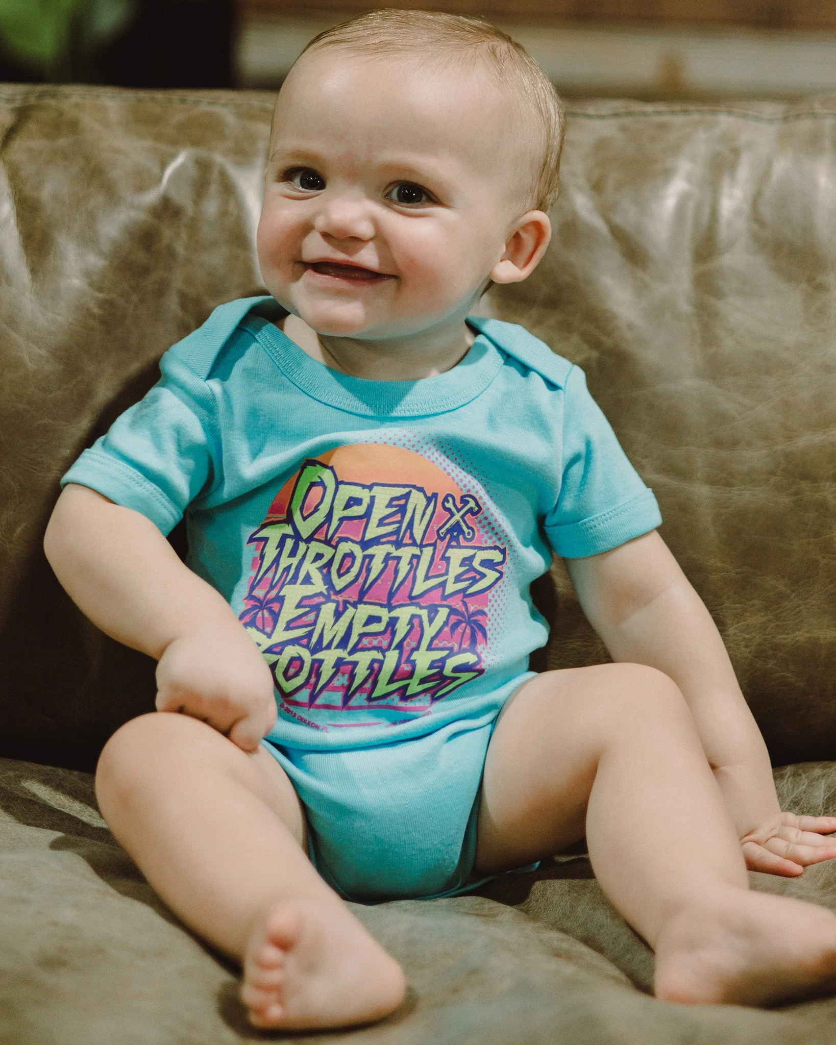 Open Throttles Empty Bottles Onesie