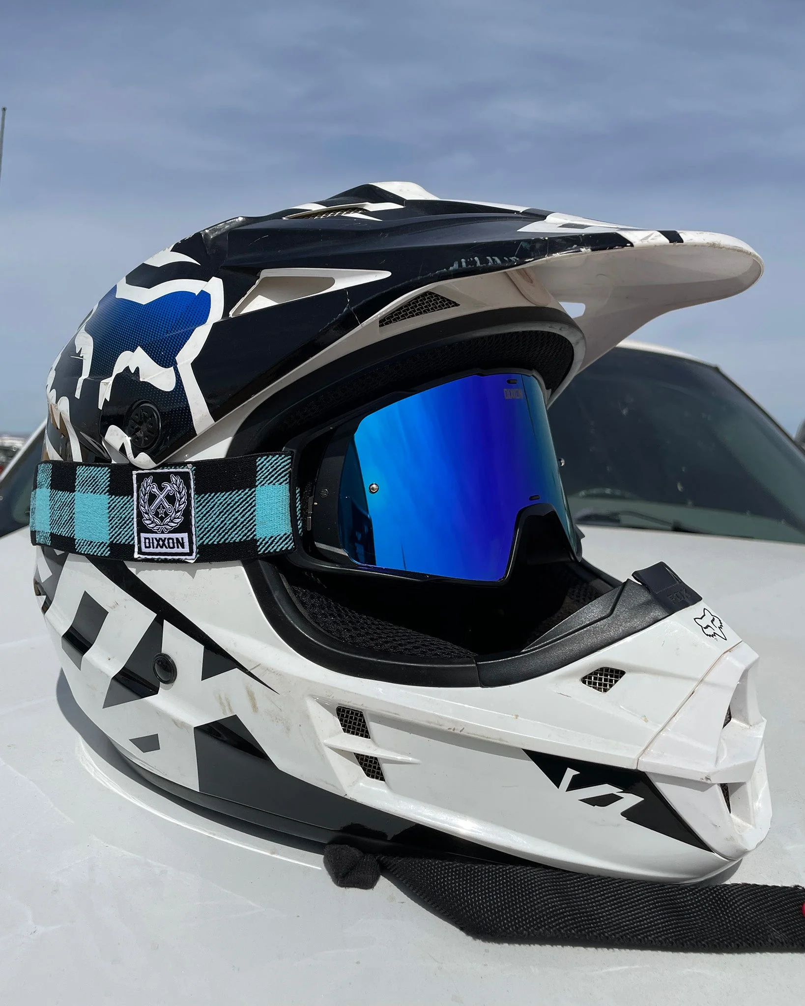 Contender PRO MX Goggles - Blue Plaid / REVO Blue Lens