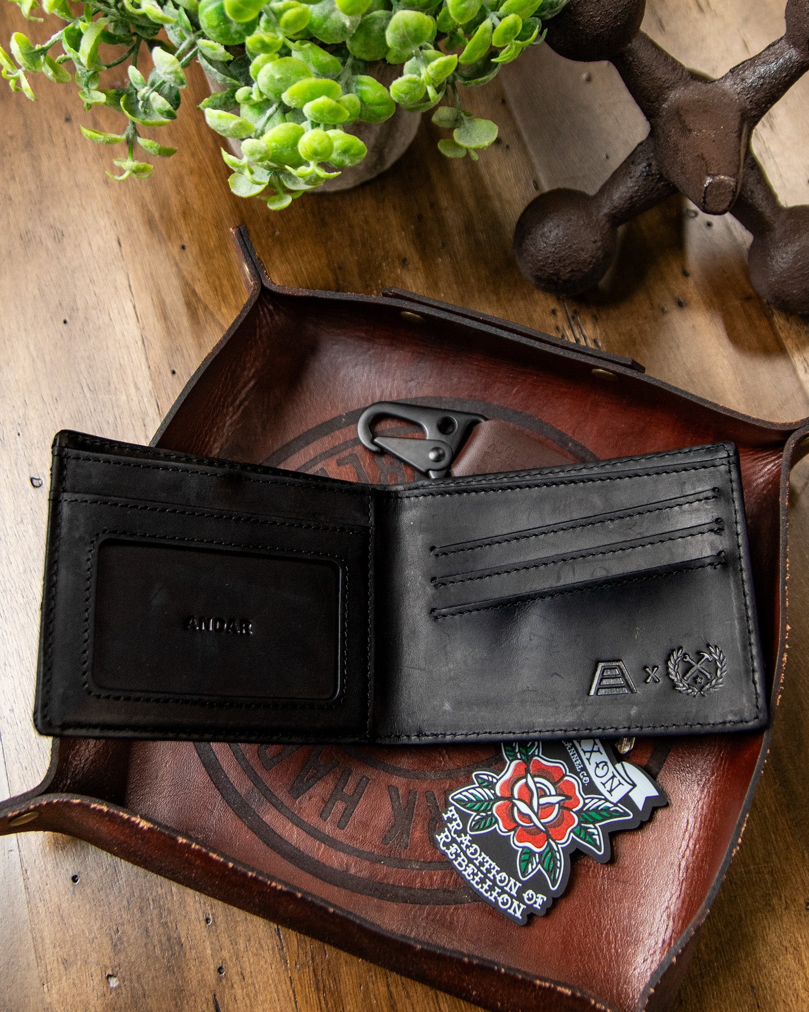 Andar x Dixxon Quilted Leather Wallet - Black