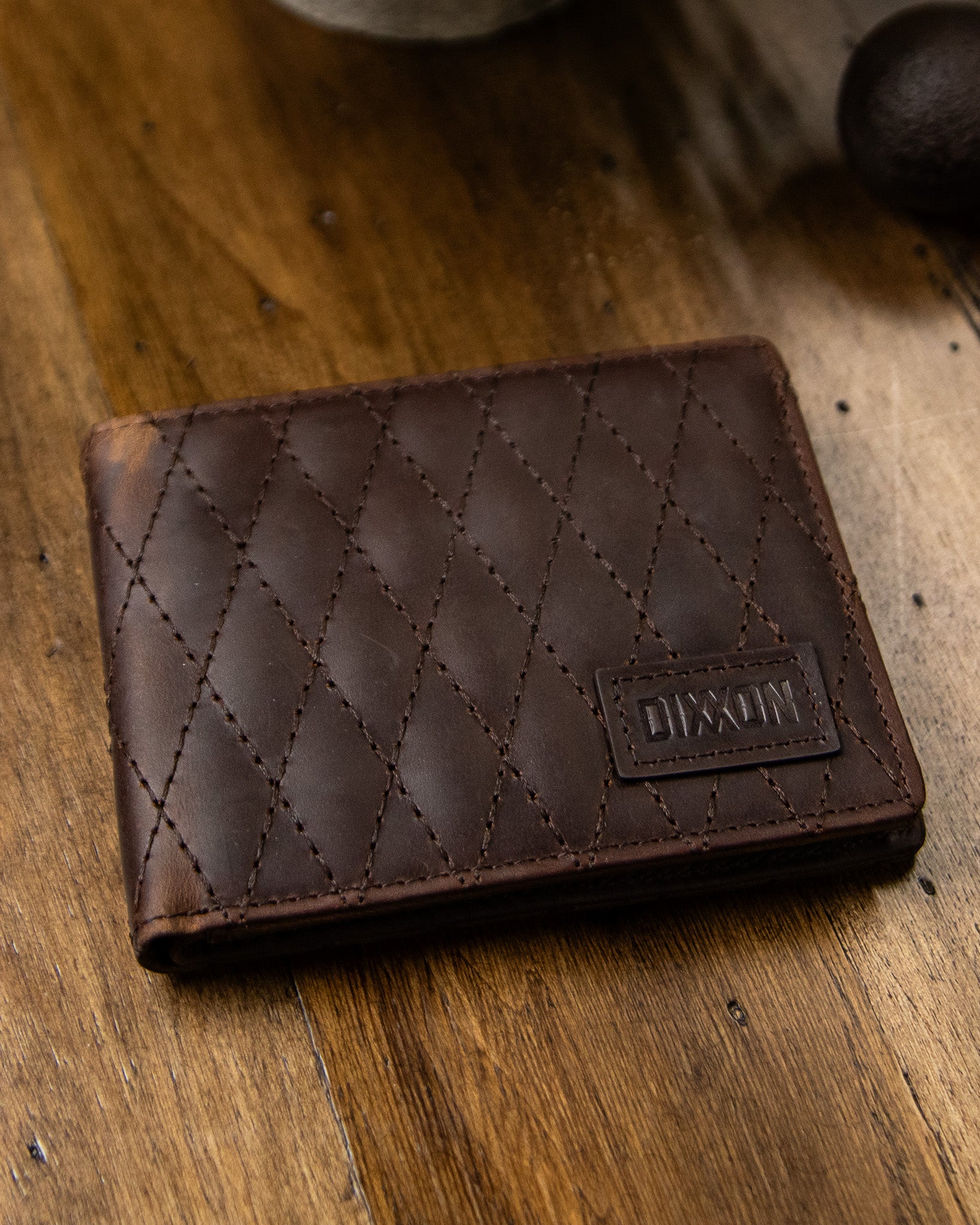 Andar x Dixxon Quilted Leather Wallet - Saddle Brown