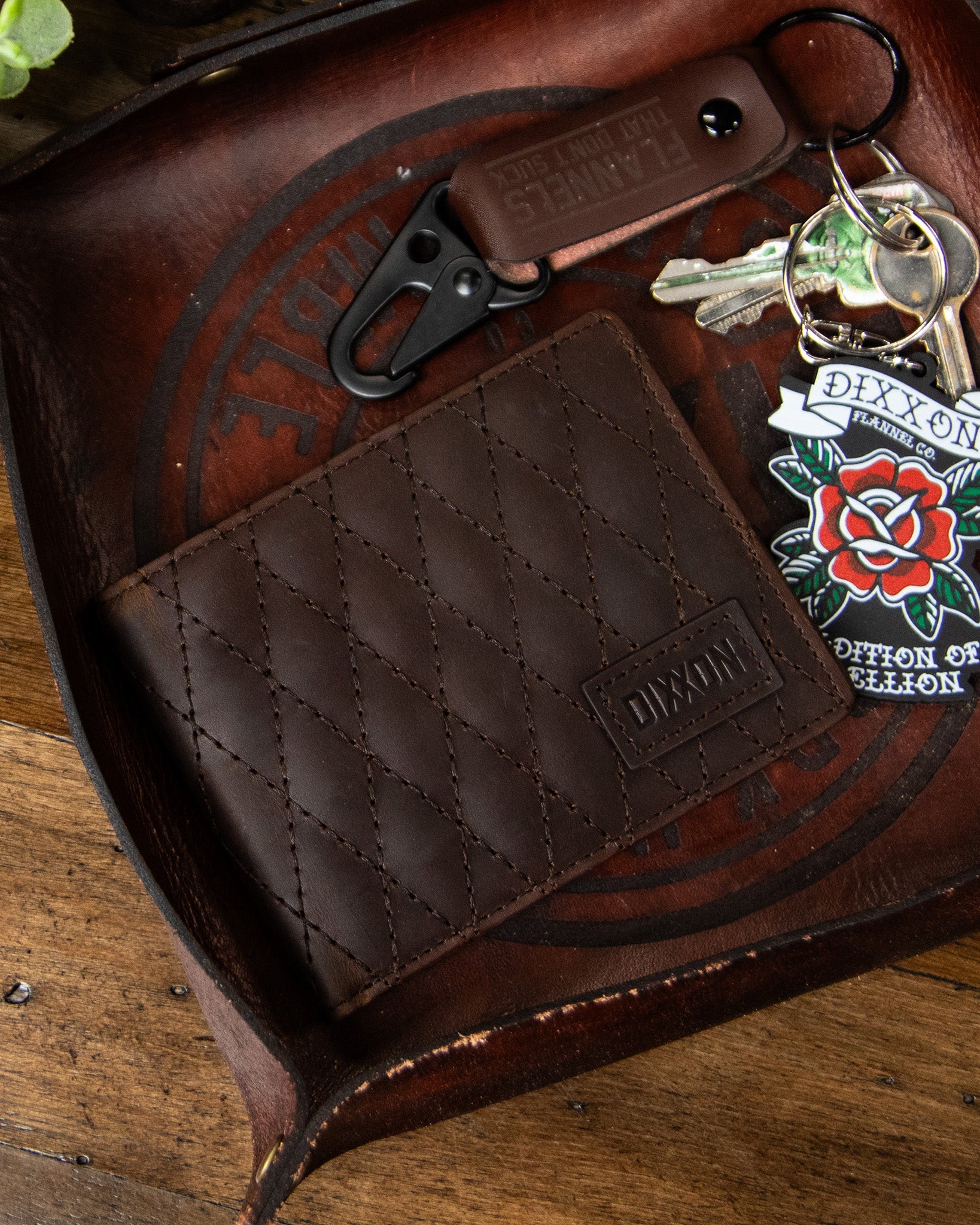 Andar x Dixxon Quilted Leather Wallet - Saddle Brown