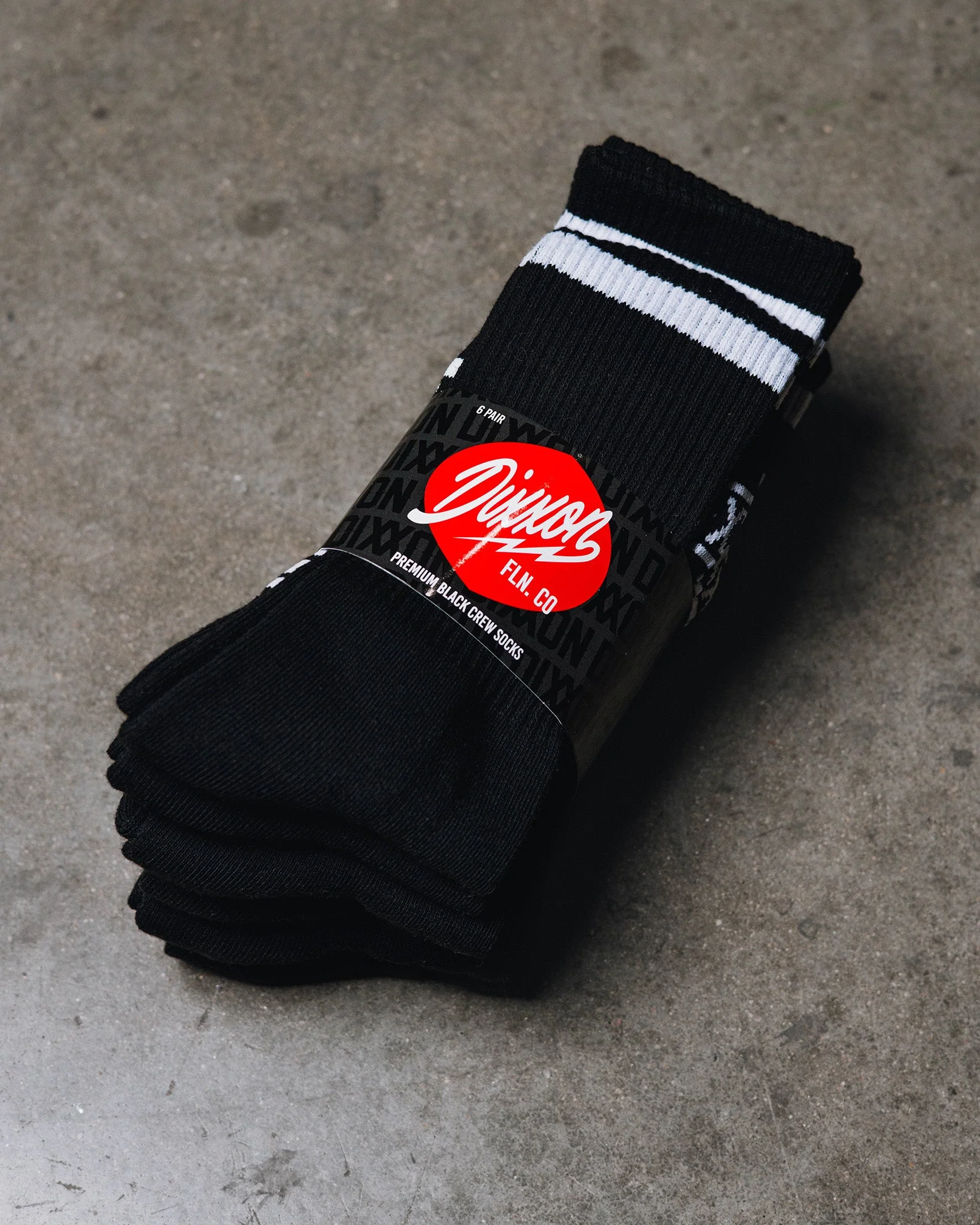 6pk Premium Crew Socks - Black 4 6pk Premium Crew Socks - Black