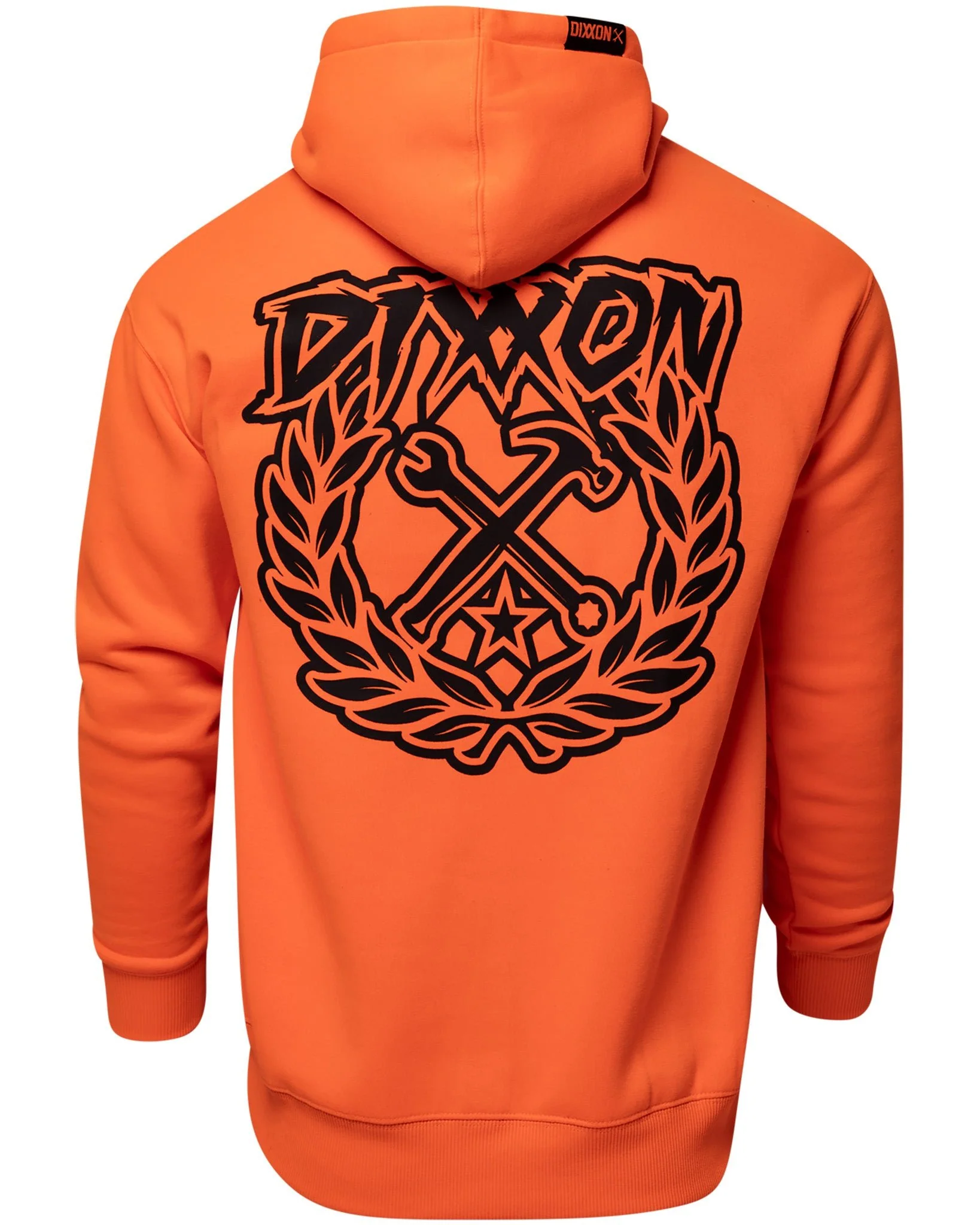 Black Party Crest Pullover Hoodie - Safety Orange