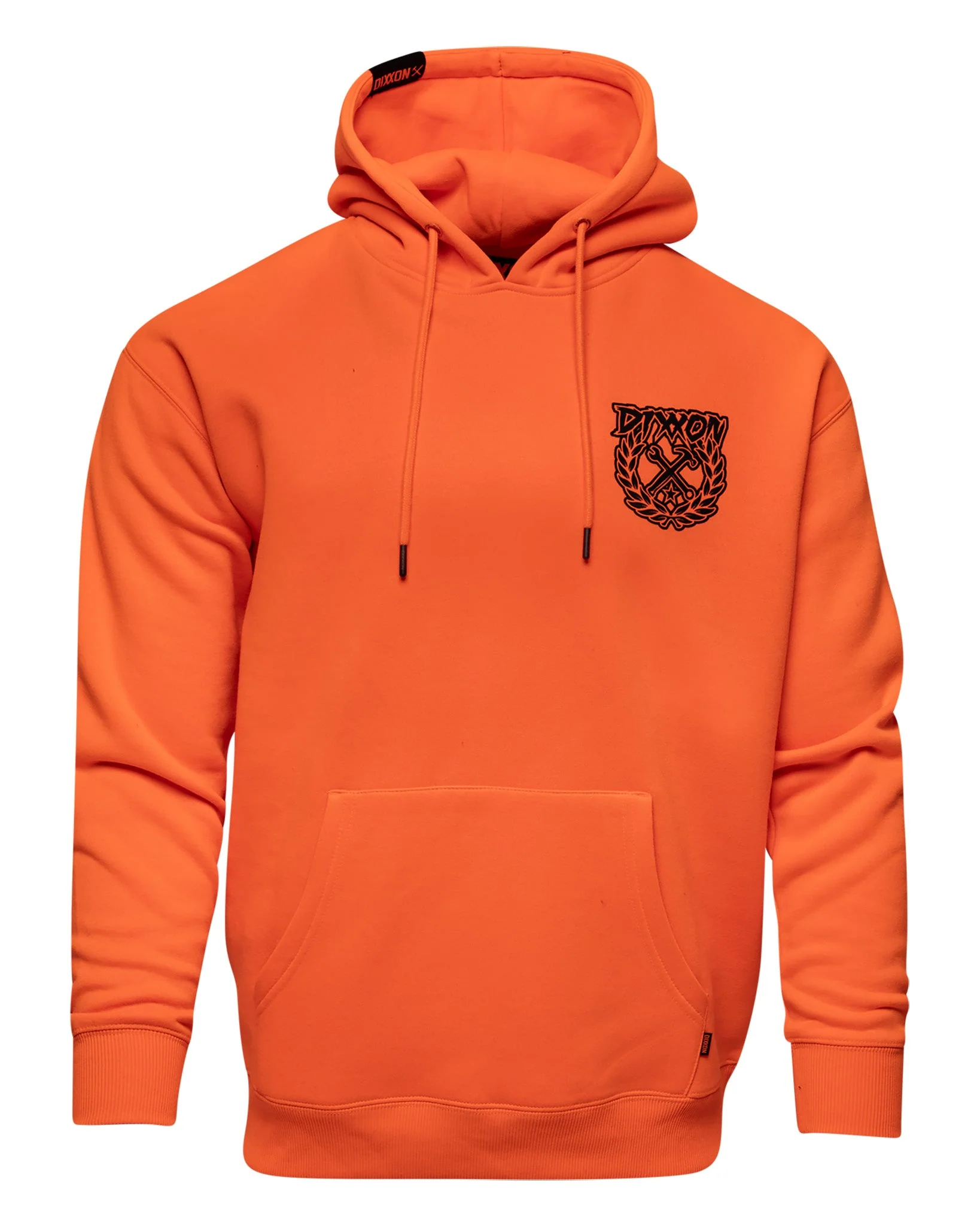 Black Party Crest Pullover Hoodie - Safety Orange 3 Black Party Crest Pullover Hoodie - Safety Orange