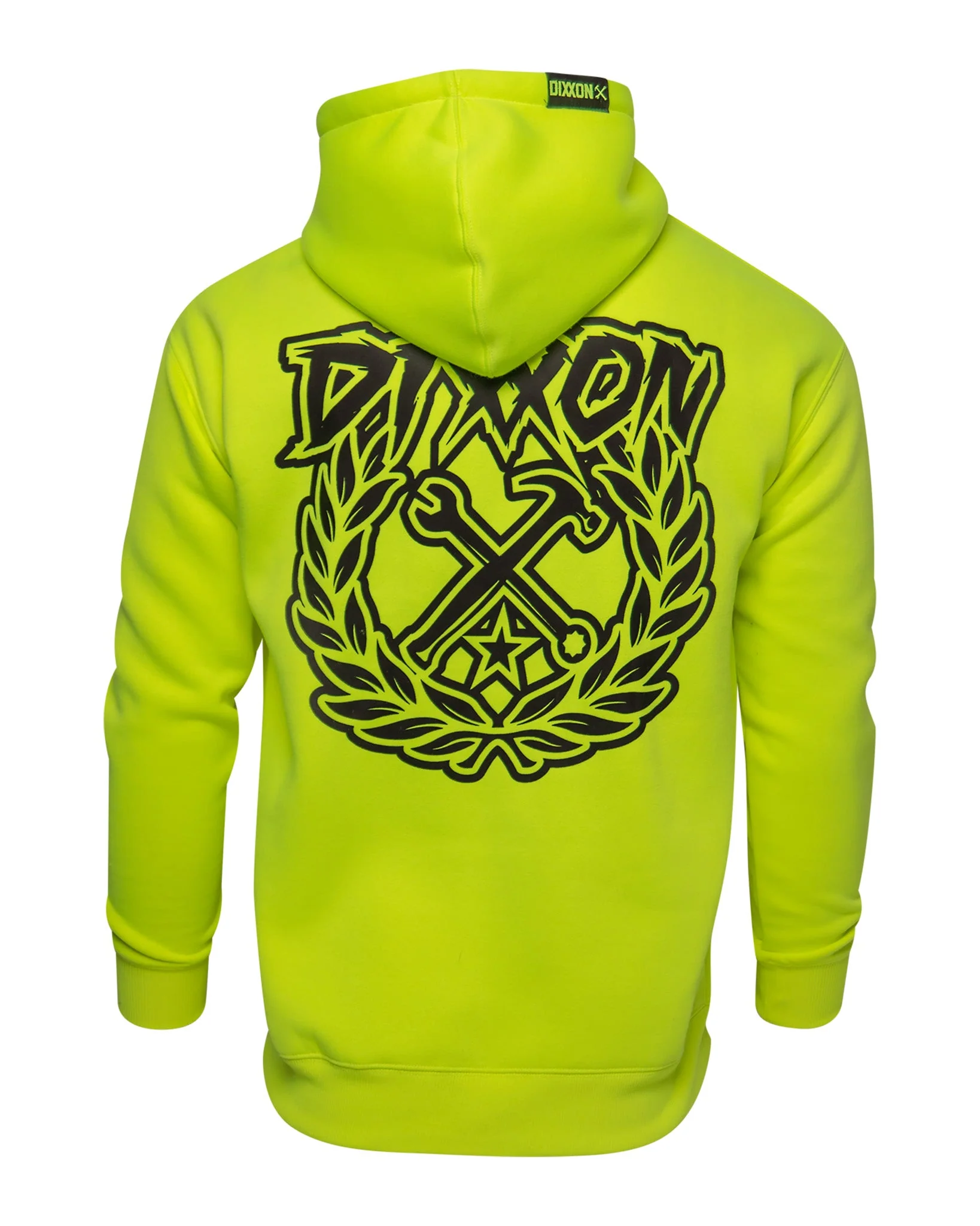 Black Party Crest  Pullover Hoodie - Safety Yellow