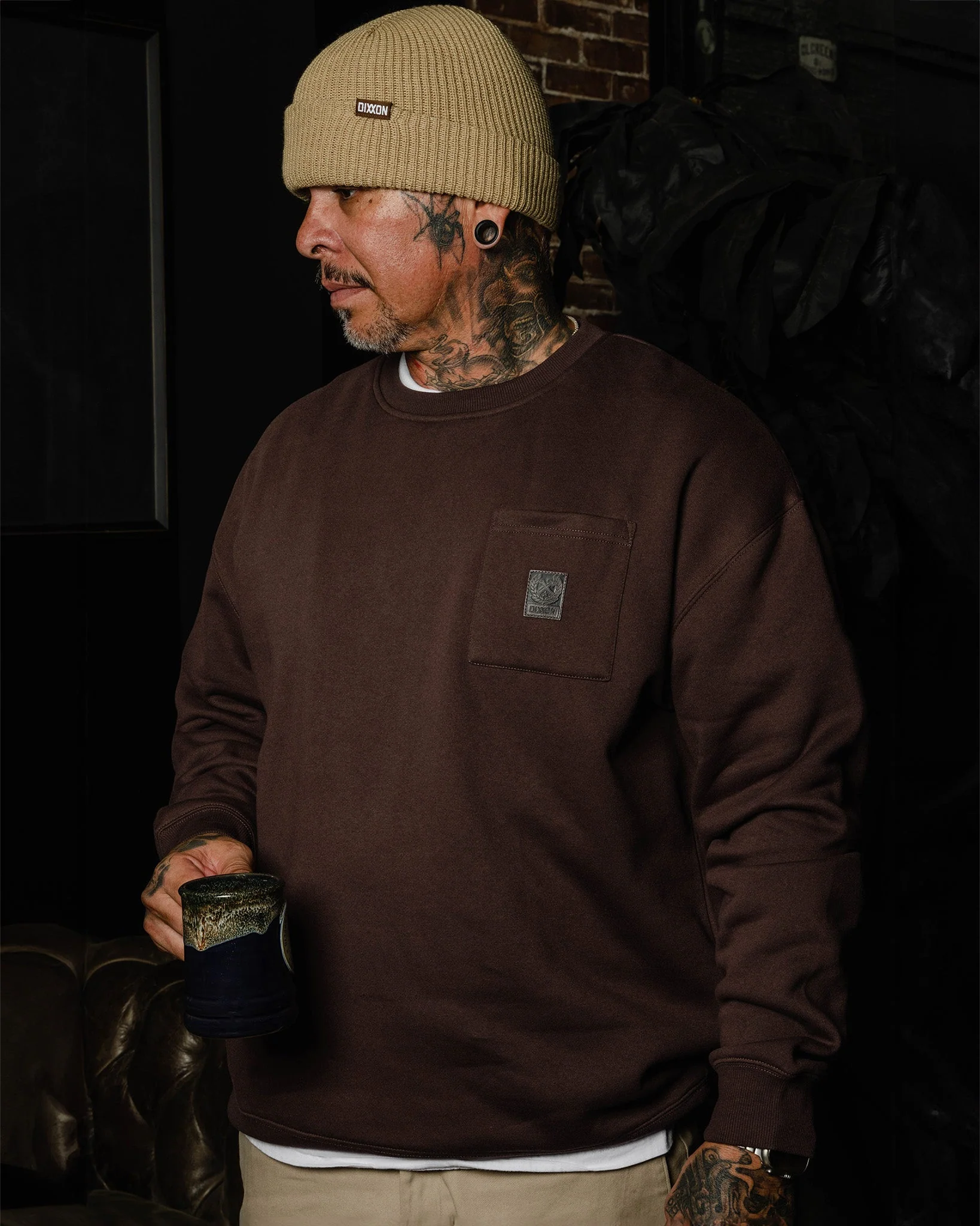 Pocket Crewneck - Brown