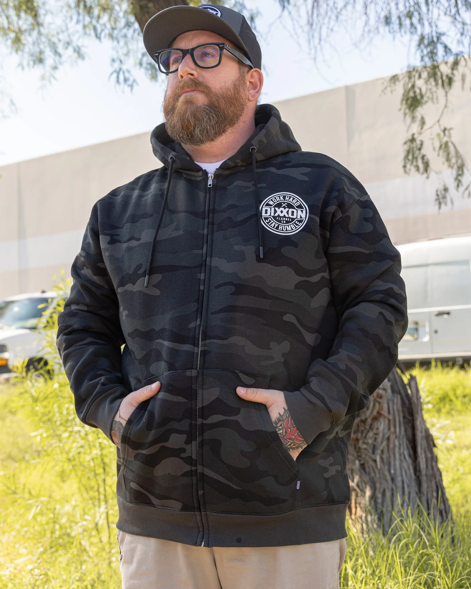 White Corpo Zip Up Hoodie - Black Camo 4 White Corpo Zip Up Hoodie - Black Camo