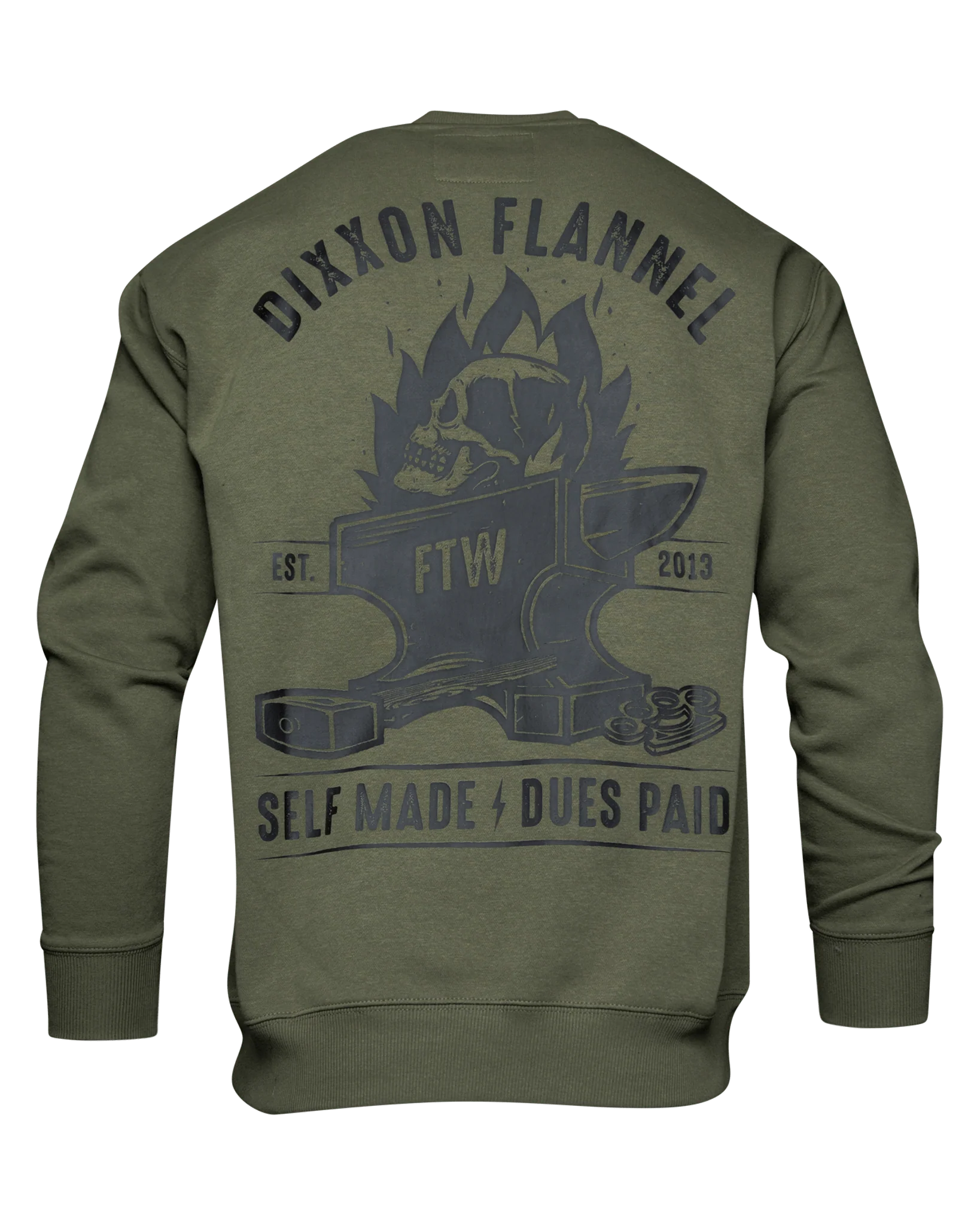 Black Self Made Crewneck Sweatshirt - O.D. Green