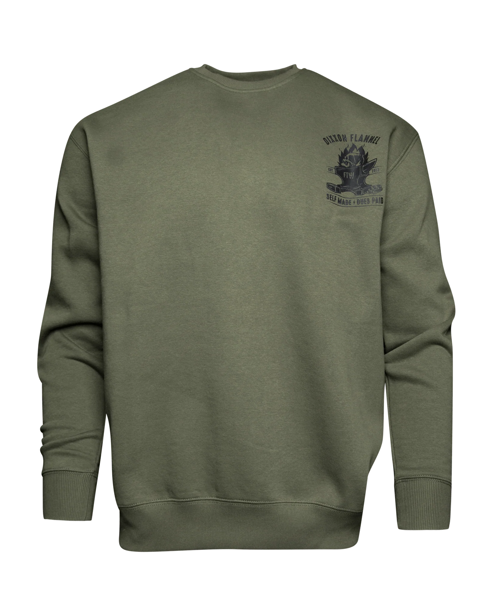 Black Self Made Crewneck Sweatshirt - O.D. Green 3 Black Self Made Crewneck Sweatshirt - O.D. Green