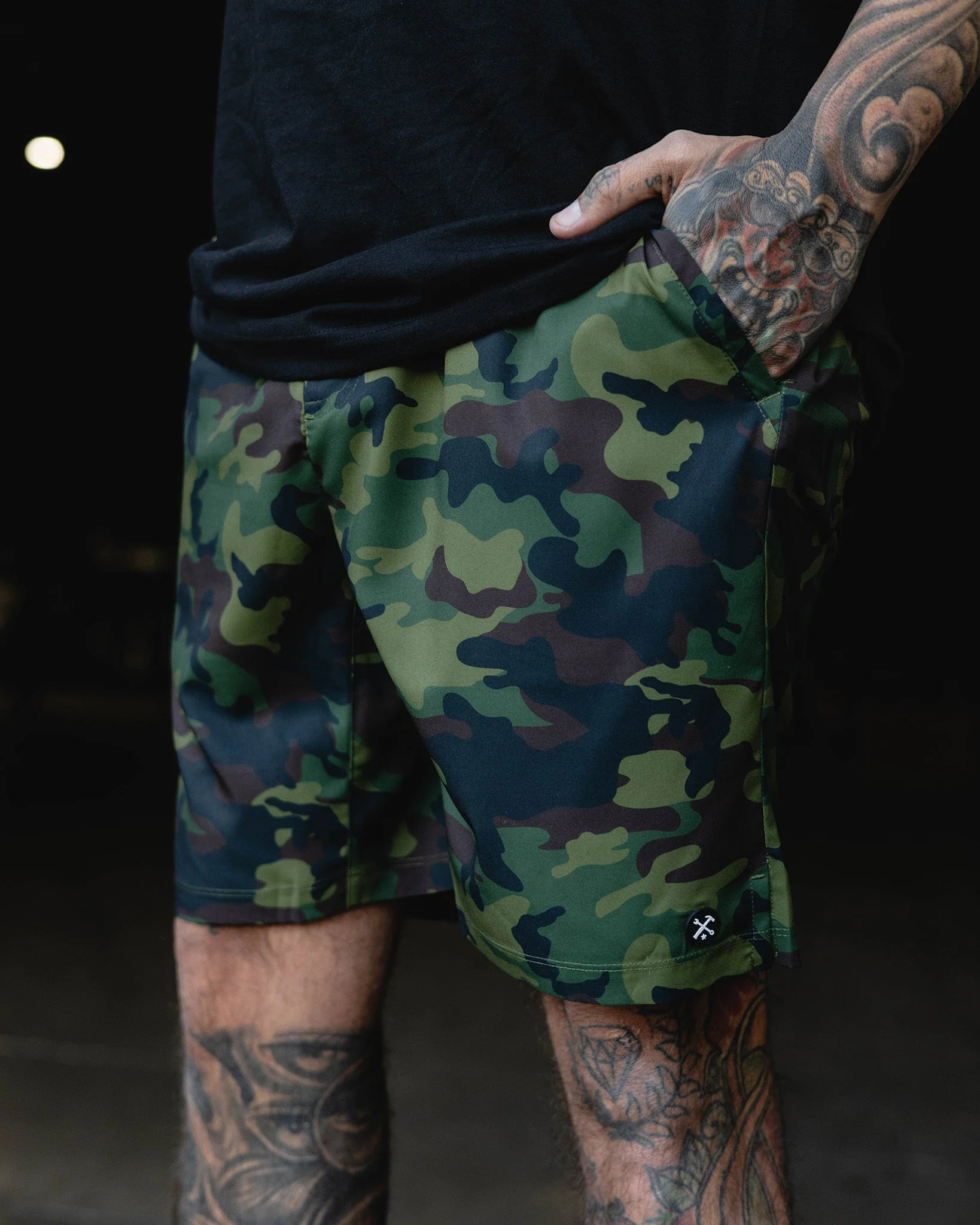 9" Gym Shorts - Green Camo