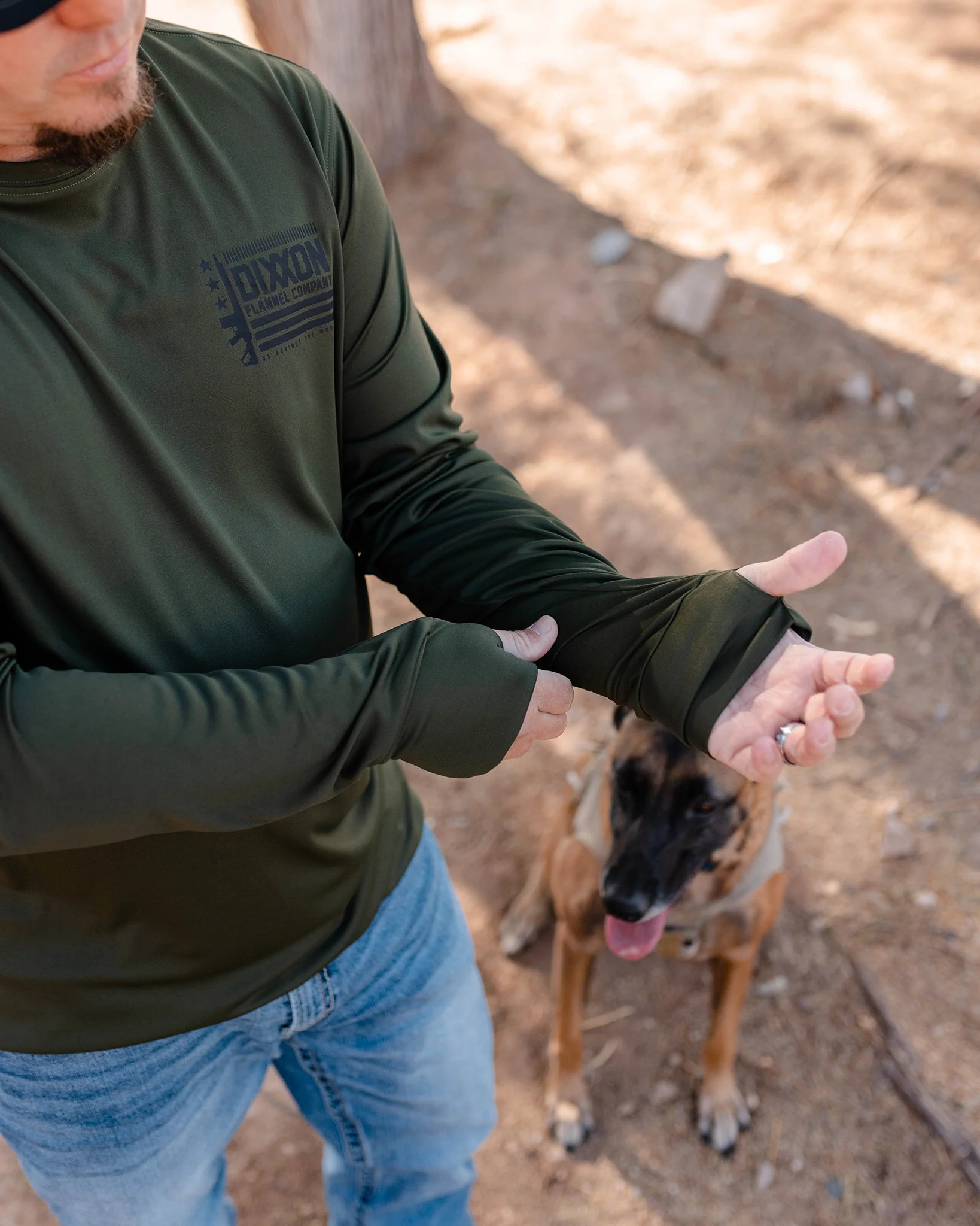 Against the World UV Long Sleeve T-Shirt - O.D. Green 3 Against the World UV Long Sleeve T-Shirt - O.D. Green