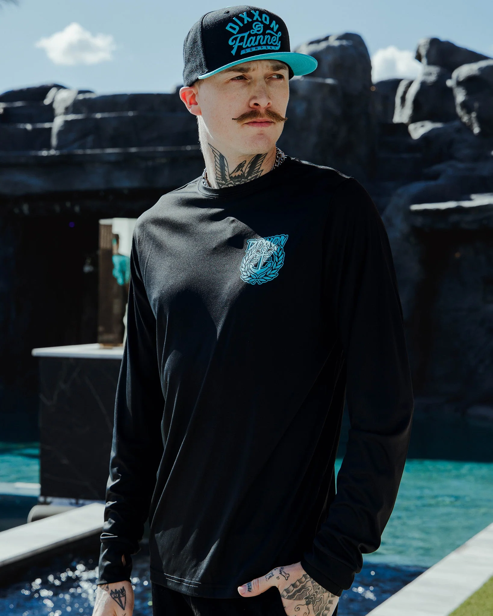Aqua Salty Crest UV Long Sleeve T-Shirt - Black 5 Aqua Salty Crest UV Long Sleeve T-Shirt - Black