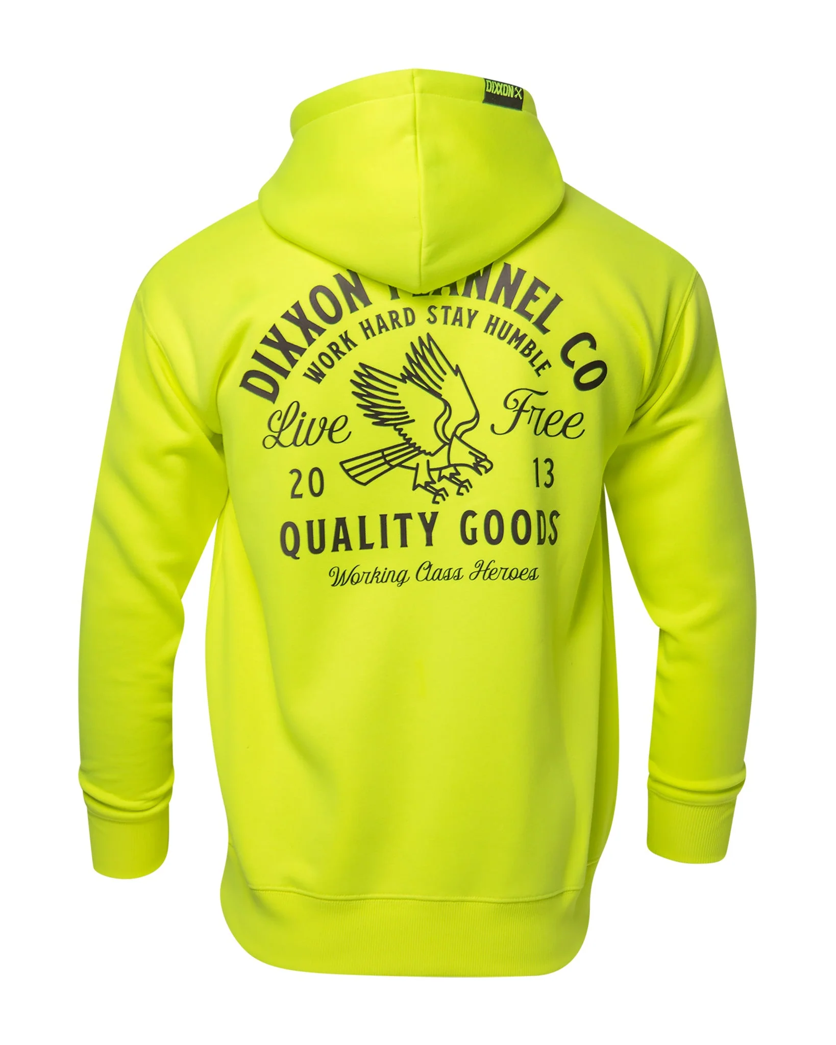 Black Quality Goods Zip Up Hoodie - Safety Yellow