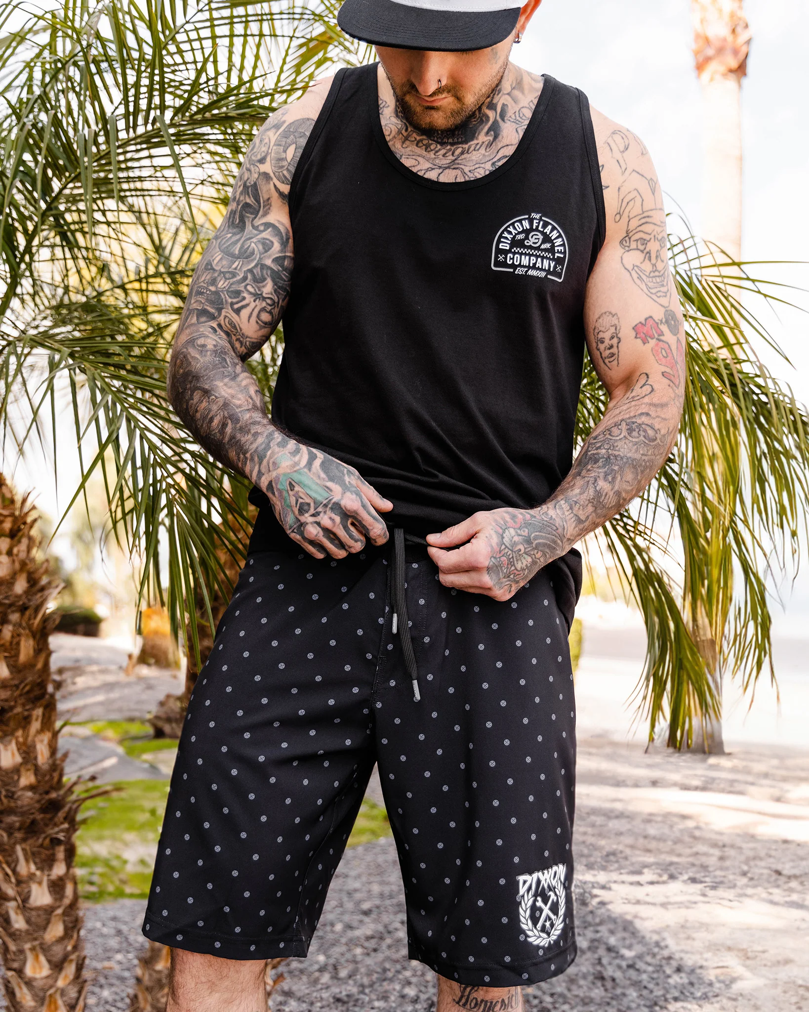 Black & Gray Polkacide Boardshorts 3 Black & Gray Polkacide Boardshorts