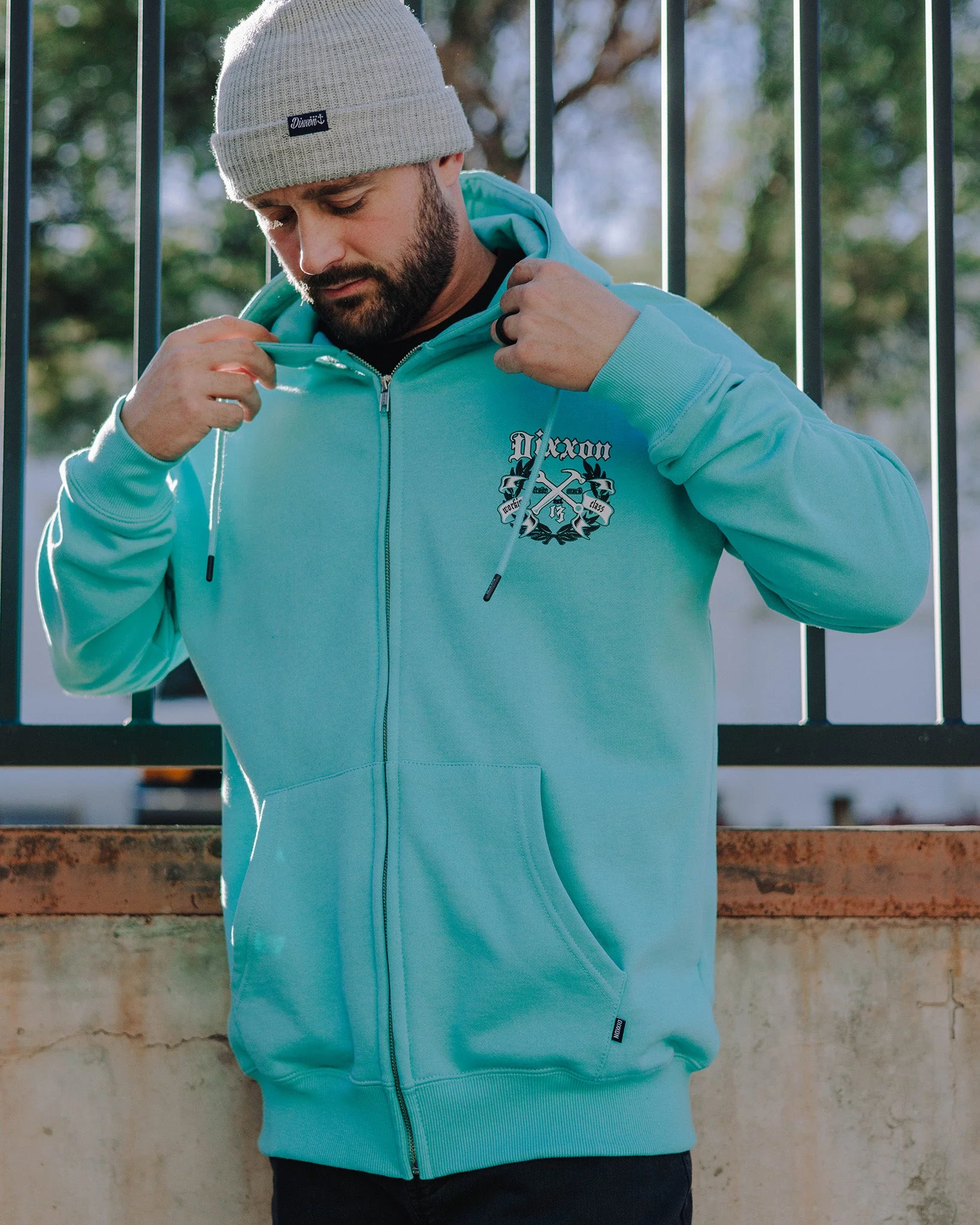 Black & White Award Crest Zip Up - Tiffany 4 Black & White Award Crest Zip Up - Tiffany