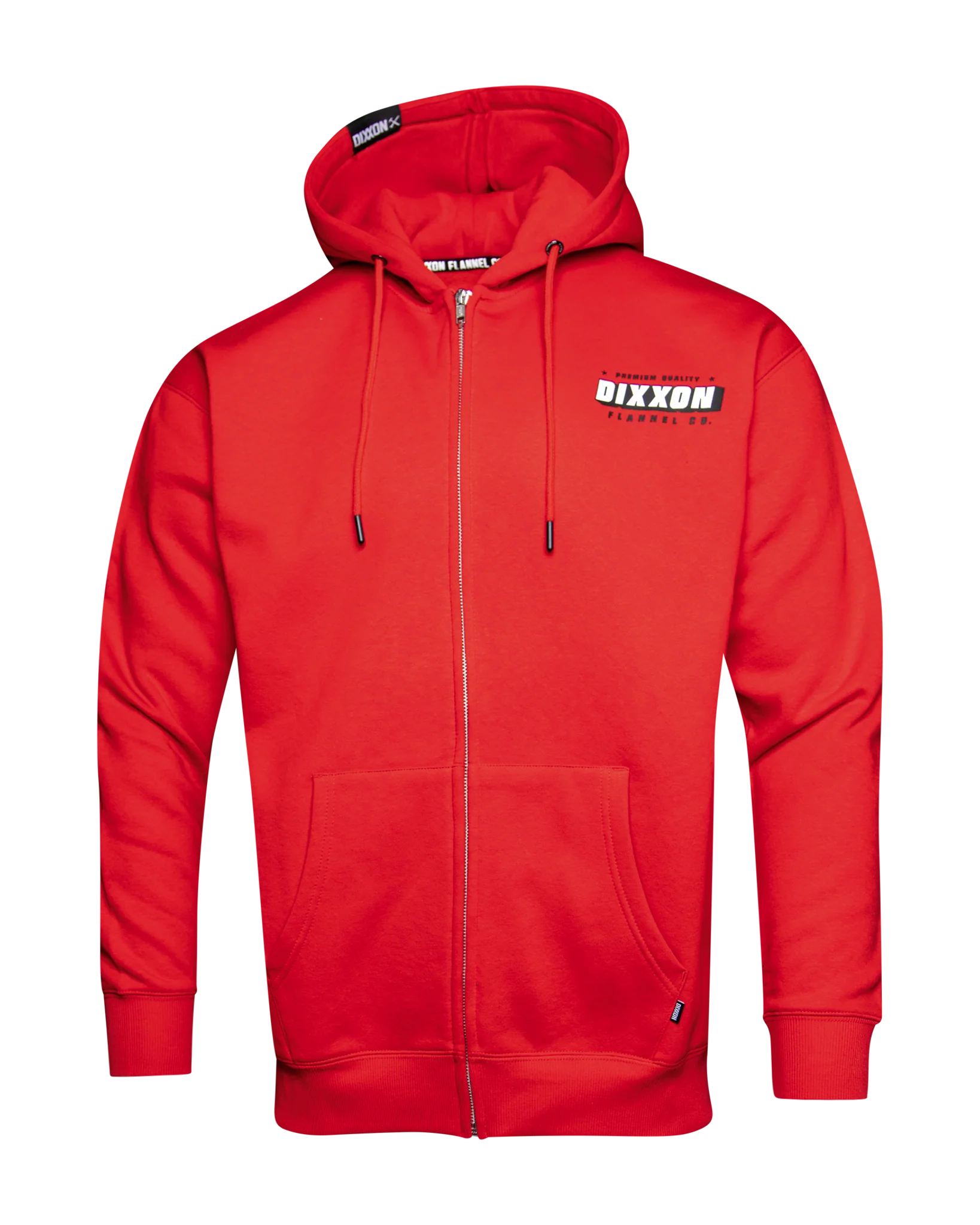 Black & White Grille Zip Up Hoodie - Red 3 Black & White Grille Zip Up Hoodie - Red