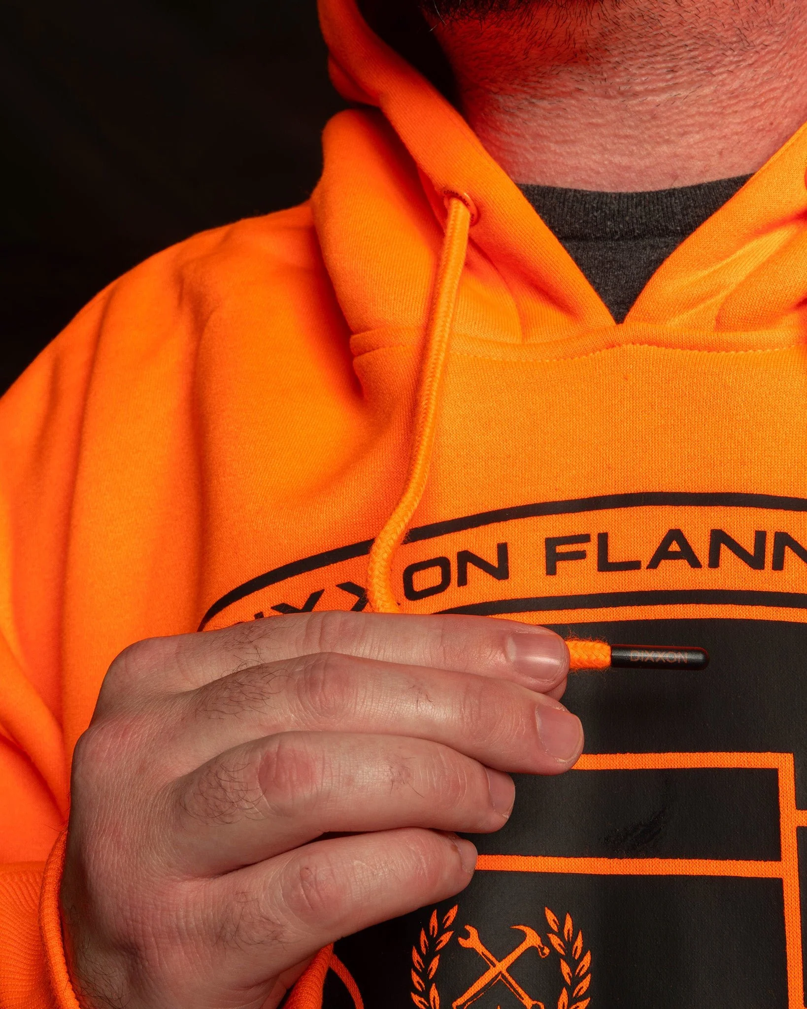 Black Checkpoint Pullover Hoodie - Safety Orange 4 Black Checkpoint Pullover Hoodie - Safety Orange