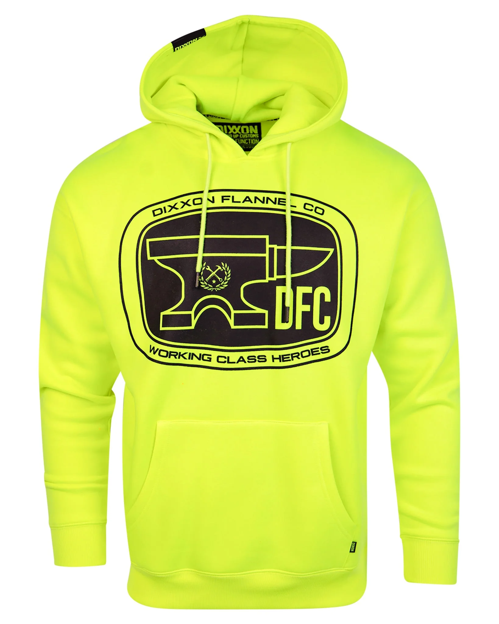Black Checkpoint Pullover Hoodie - Safety Yellow