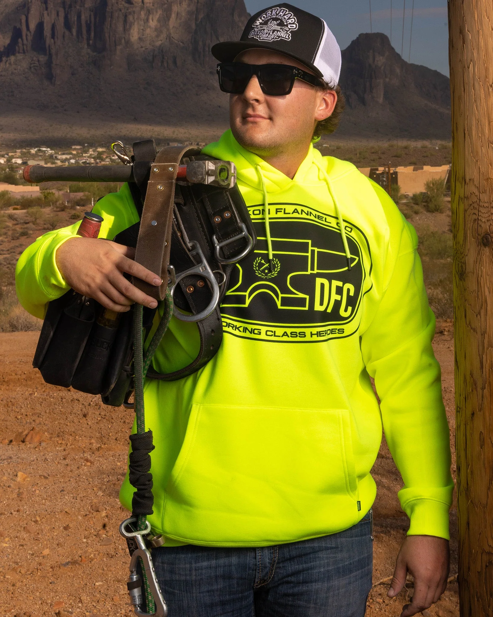 Black Checkpoint Pullover Hoodie - Safety Yellow 4 Black Checkpoint Pullover Hoodie - Safety Yellow