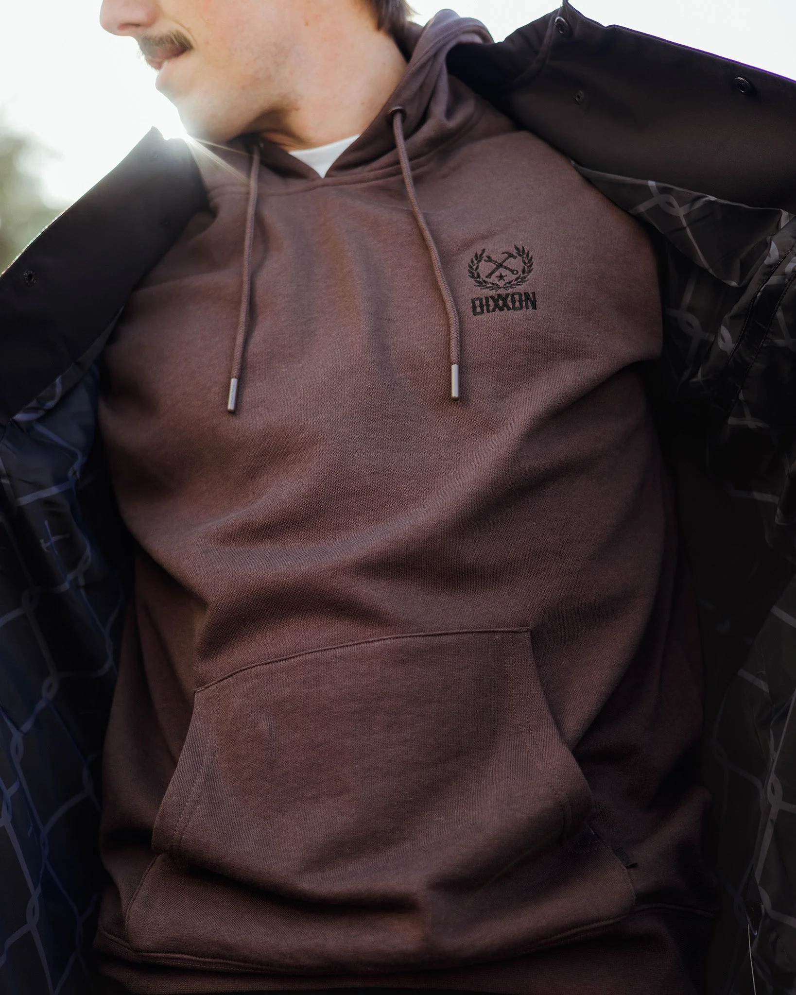 Black Crest Lightweight Pullover Hoodie - Brown 5 Black Crest Lightweight Pullover Hoodie - Brown