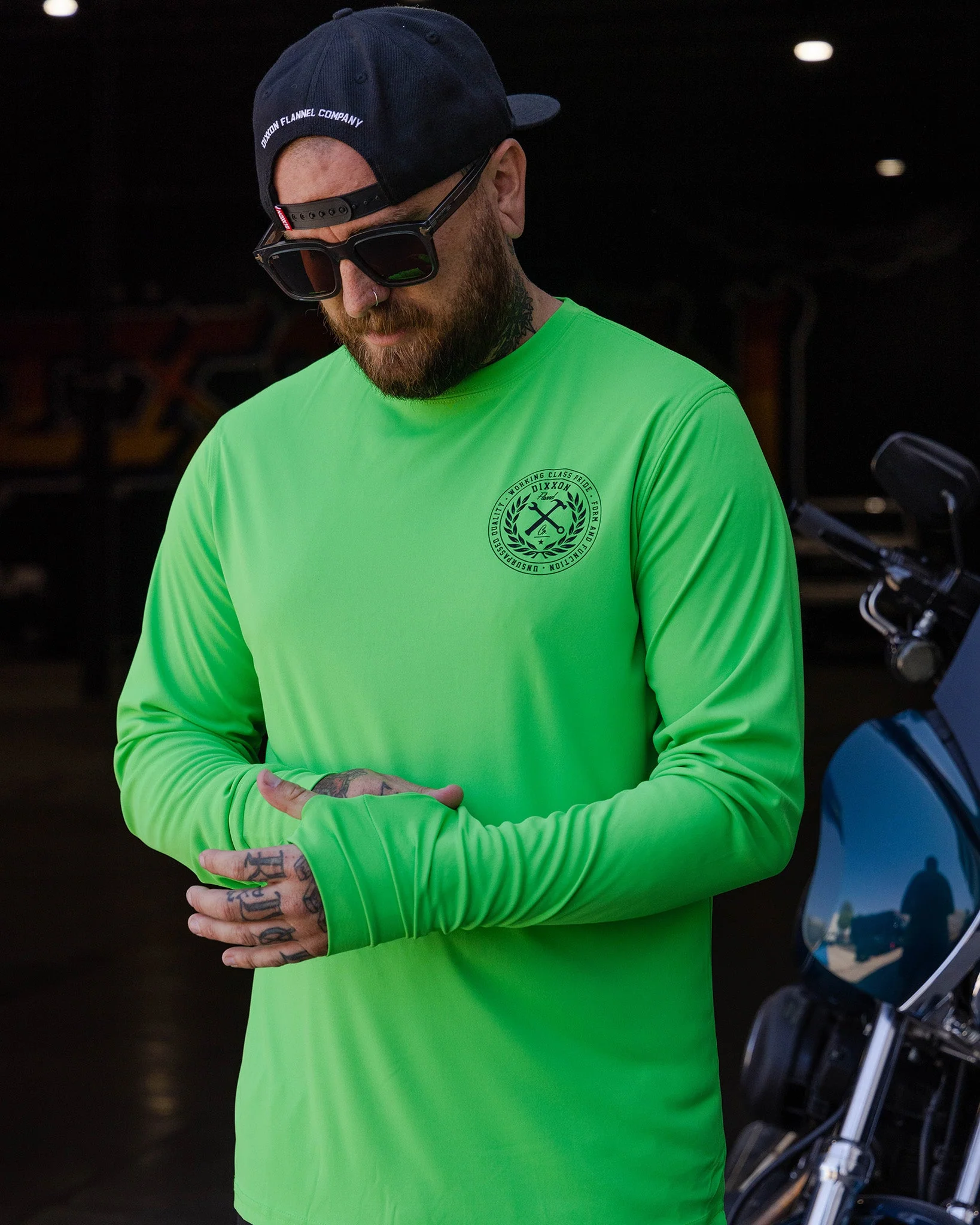 Black Crested UV Long Sleeve T-Shirt - Safety Green 3 Black Crested UV Long Sleeve T-Shirt - Safety Green