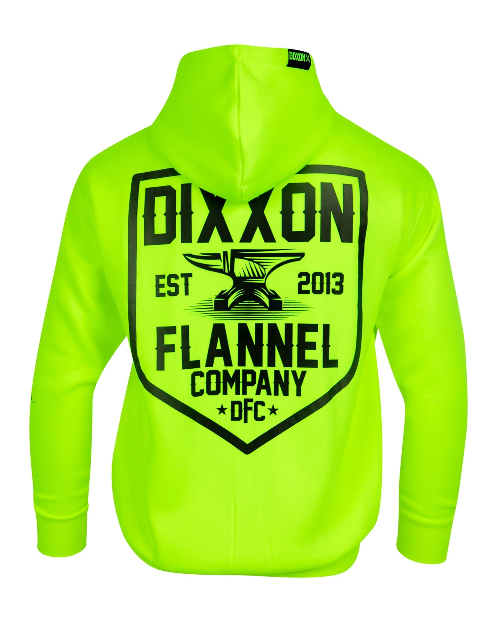 Black DFC Shield Zip Up Hoodie - Safety Green 3 Black DFC Shield Zip Up Hoodie - Safety Green
