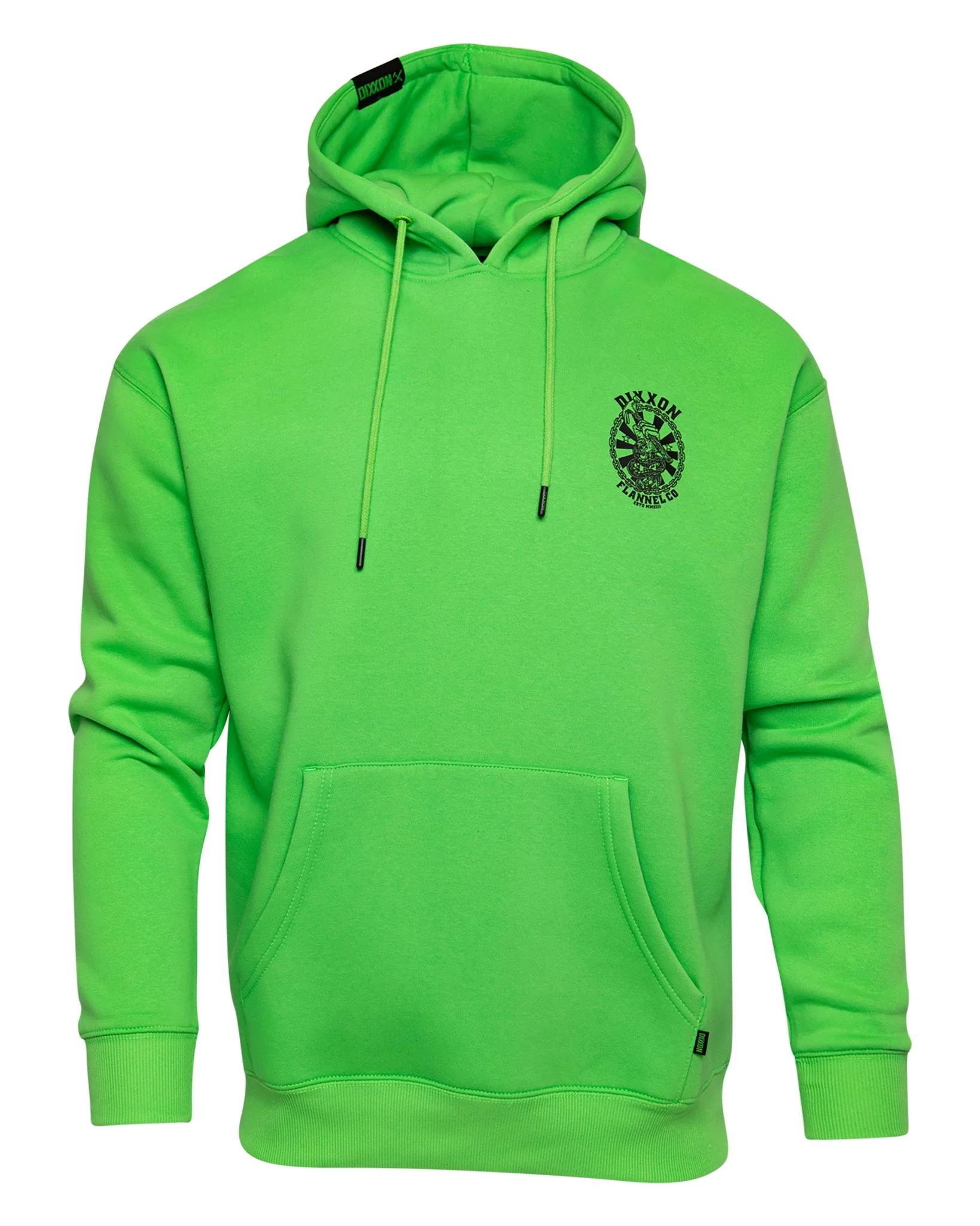 Black Hammersnake Pullover Hoodie - Safety Green