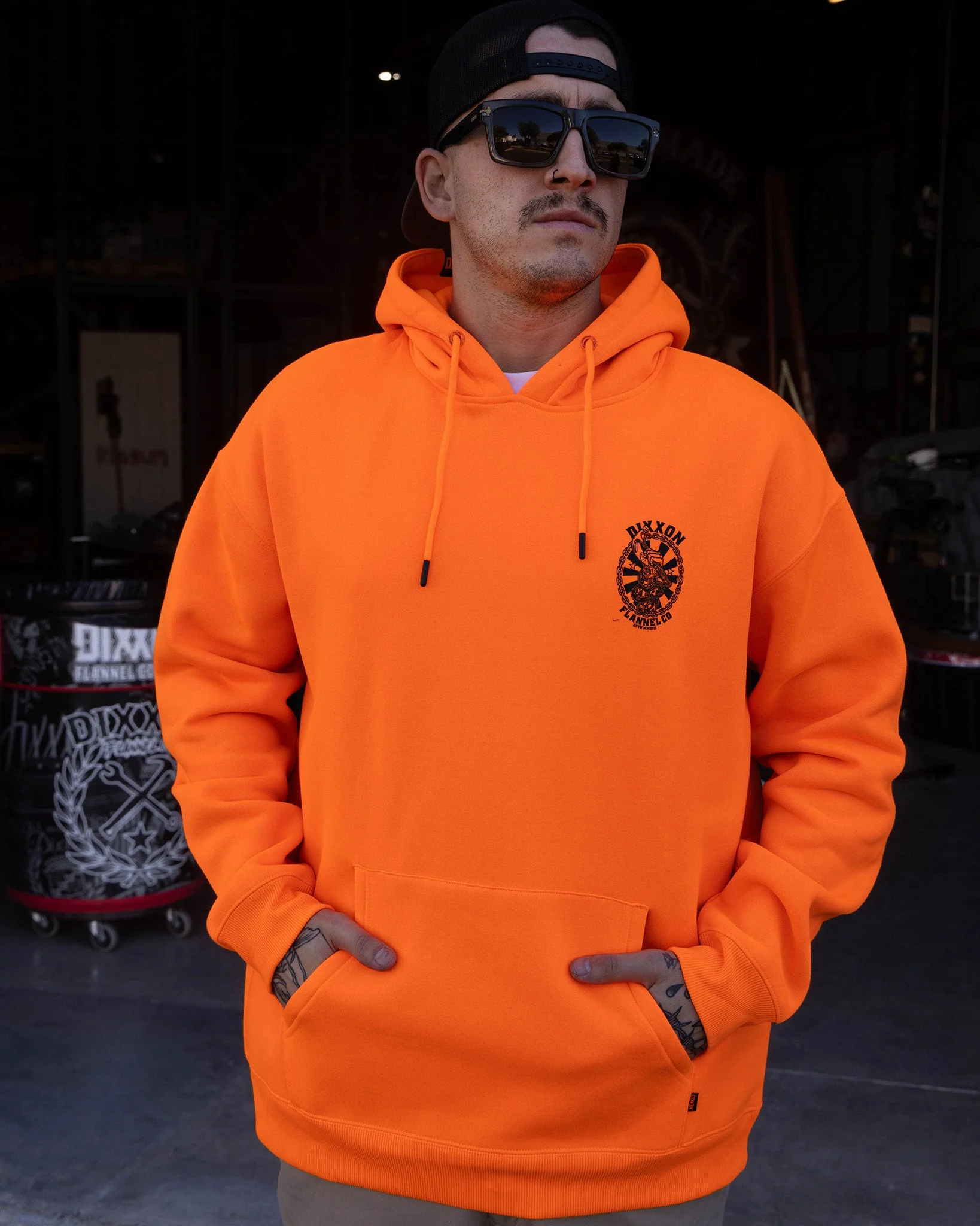 Black Hammersnake Pullover Hoodie - Safety Orange 4 Black Hammersnake Pullover Hoodie - Safety Orange