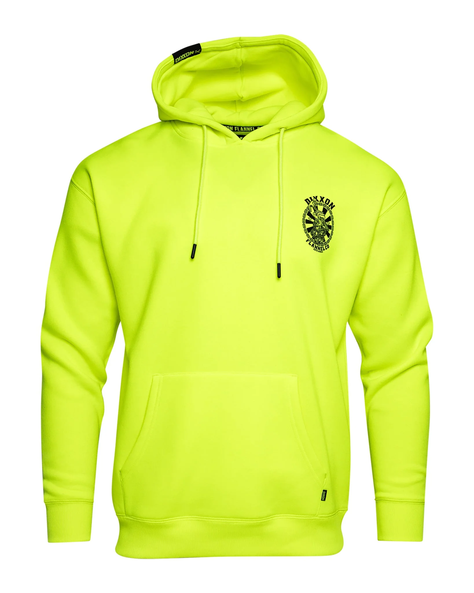 Black Hammersnake Pullover Hoodie - Safety Yellow