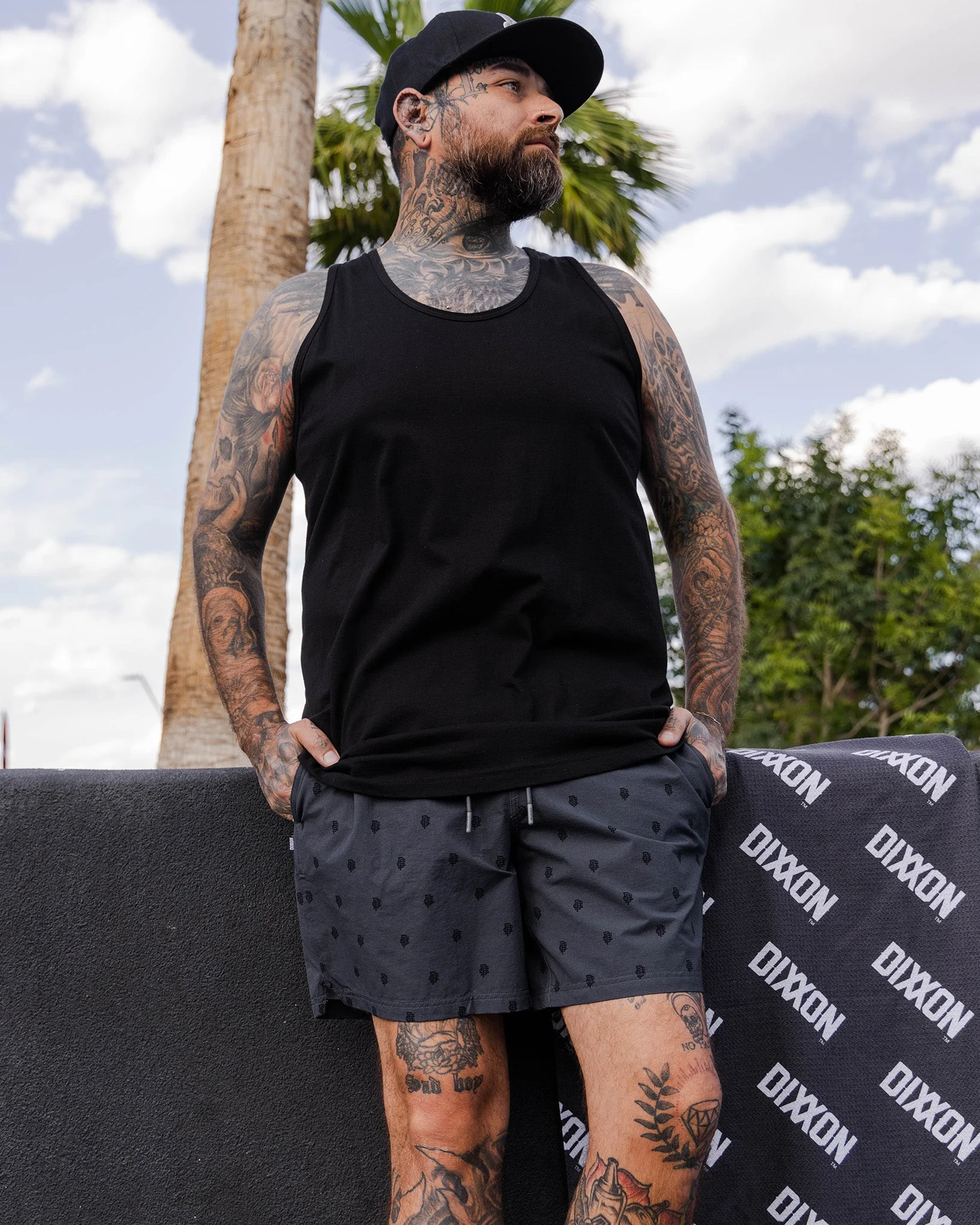 Black Insignia 7" Boardshorts - Charcoal 3 Black Insignia 7" Boardshorts - Charcoal