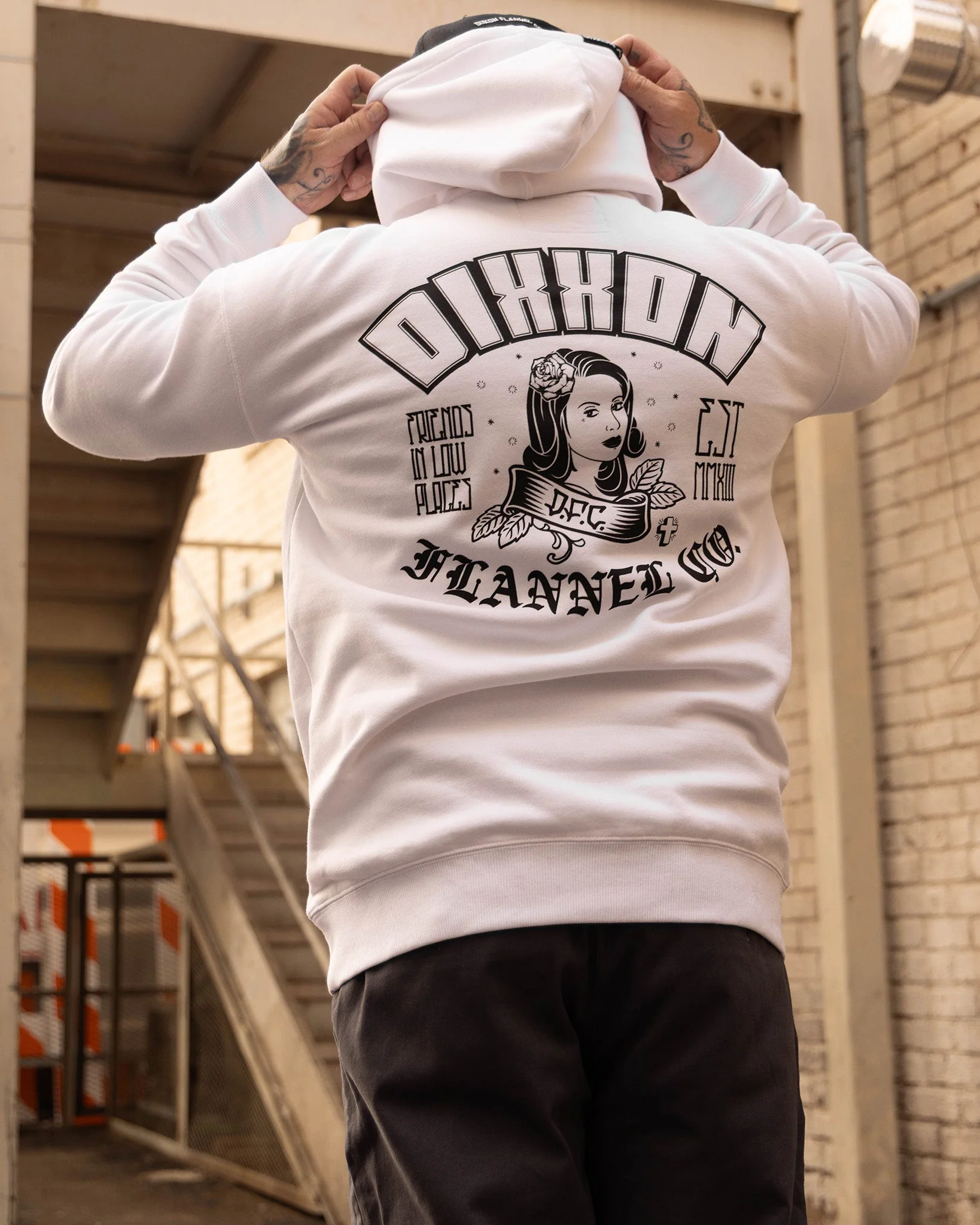 Black Maria Pullover Hoodie - White