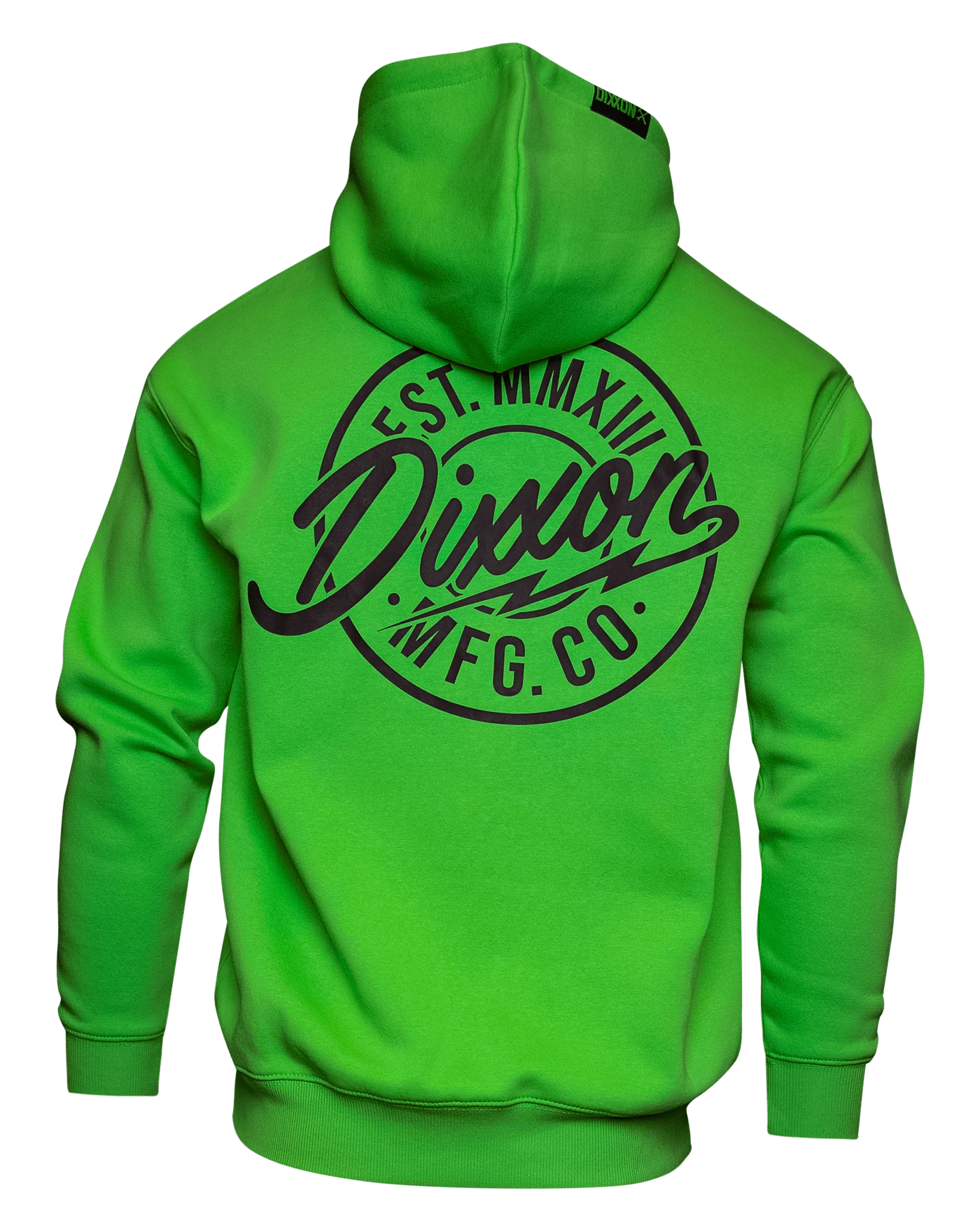Black MFG Badge Zip Up Hoodie - Safety Green