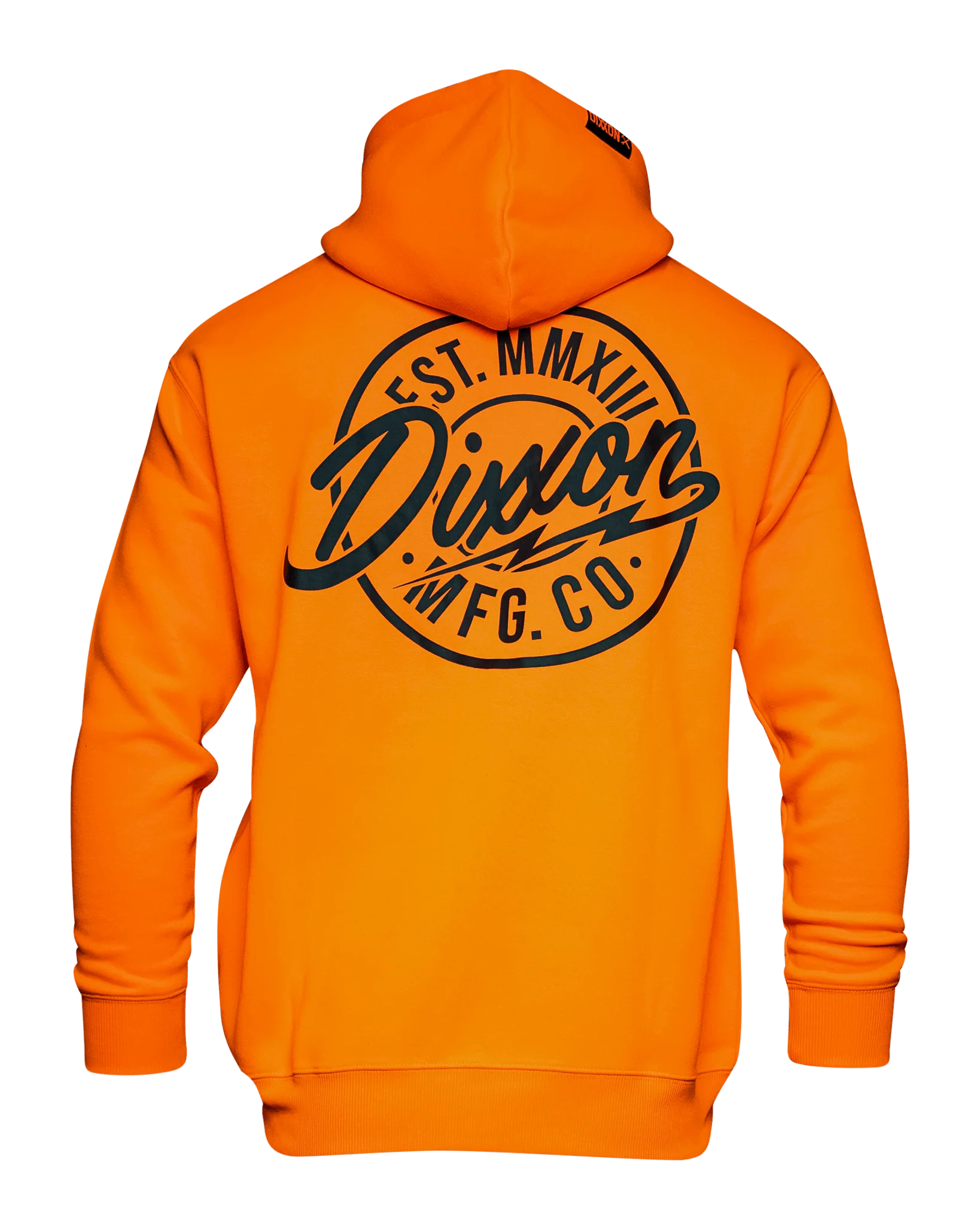 Black MFG Badge Zip Up Hoodie - Safety Orange