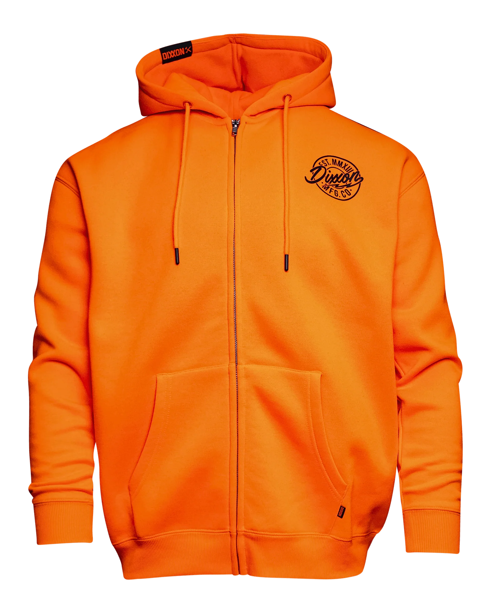 Black MFG Badge Zip Up Hoodie - Safety Orange 3 Black MFG Badge Zip Up Hoodie - Safety Orange
