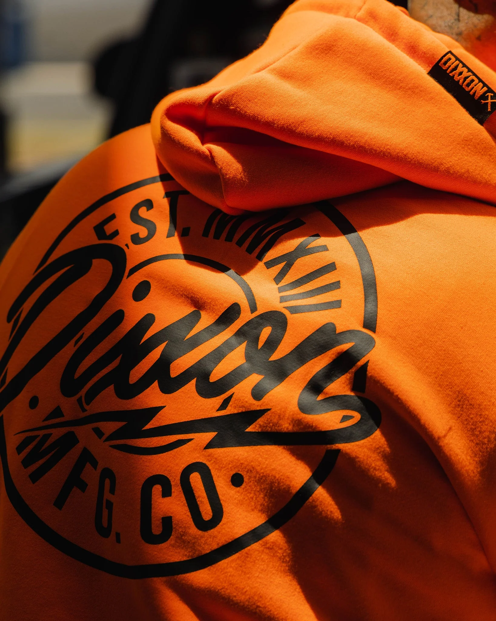 Black MFG Badge Zip Up Hoodie - Safety Orange 5 Black MFG Badge Zip Up Hoodie - Safety Orange